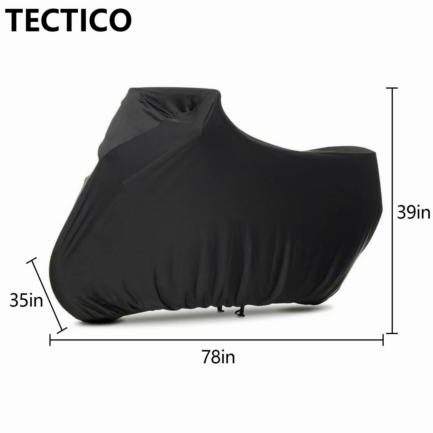 TECTICO Funda Moto Interior Cubierta Motocicleta Elastica Stretch Suave S Protección Completa Universal Cubierta Moto para Interior Garaje, 78 x 35 x 39 Pulgadas