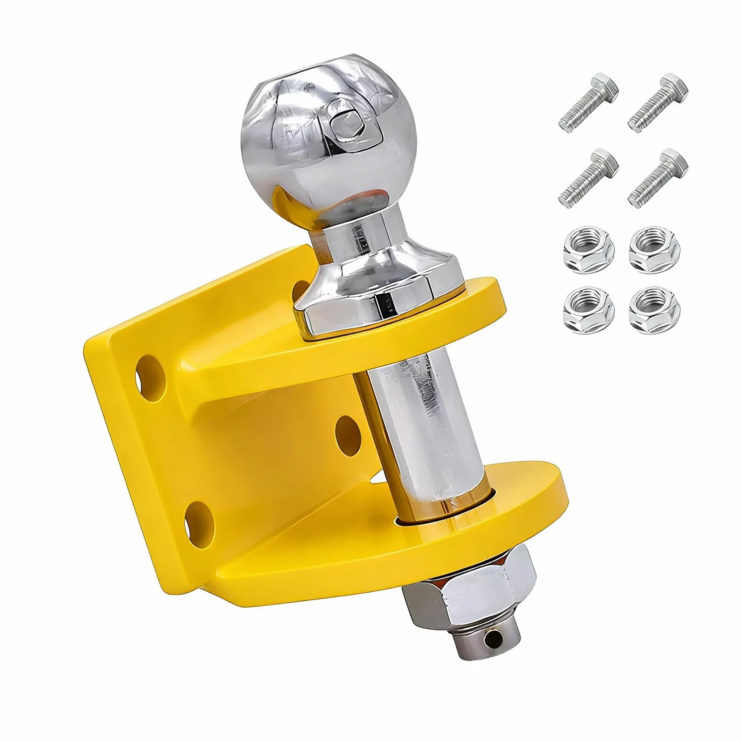 Enganche Remolque,Acoplamiento Mixto,Barra De Remolque Recta De Vástago Largo,Enganche De Remolque con Bola 50mm,para Todos Los Modelos De Vehículos,Cabezal Esférico De 70,8 mm(Amarillo)
