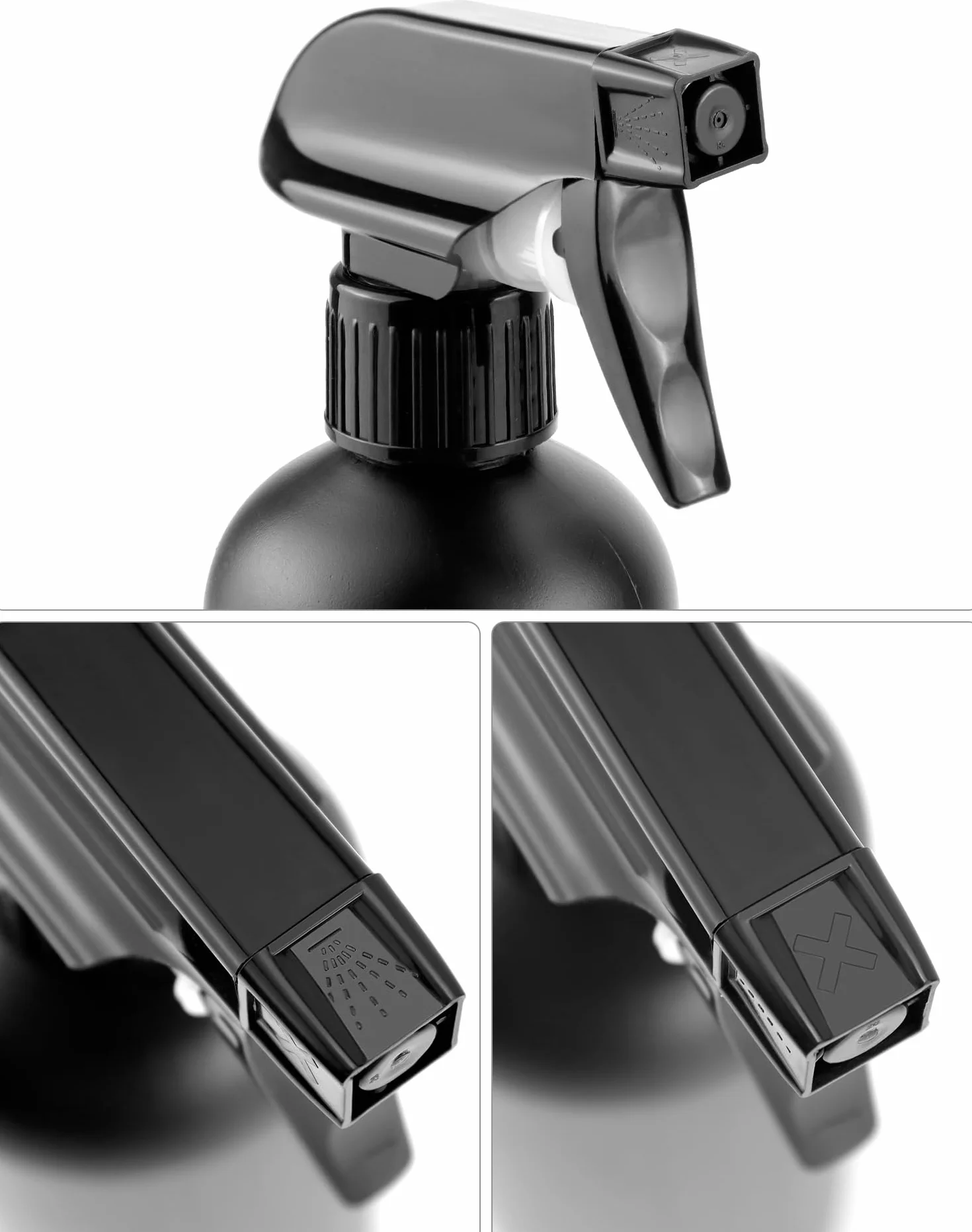 QWORK 4PCS 500 ml botellas spray negro peluquería plantas limpieza