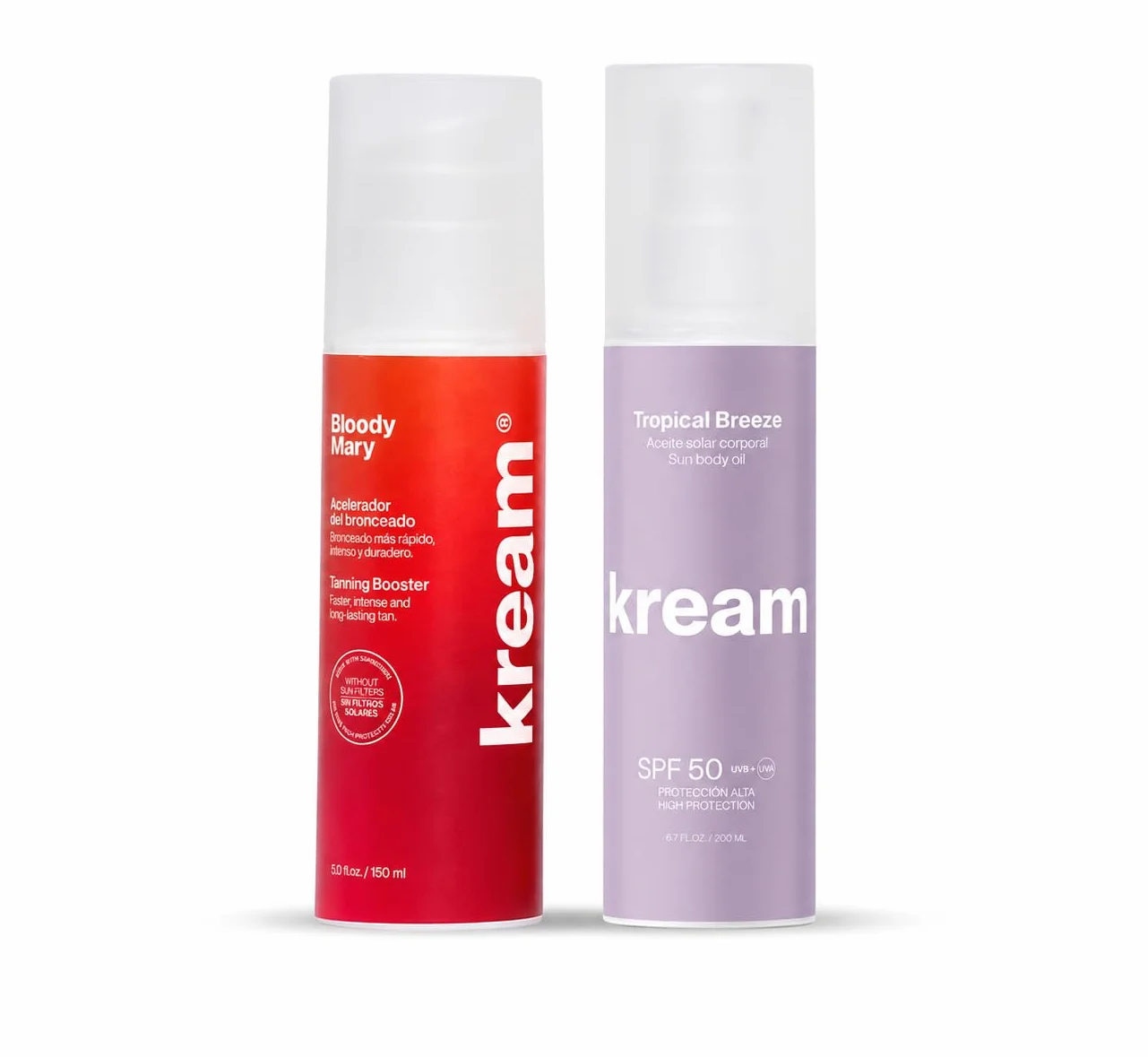 KREAM Malibu Sunrise Pack Acelerador Bronceado Aceite Solar SPF50 150ml 200ml