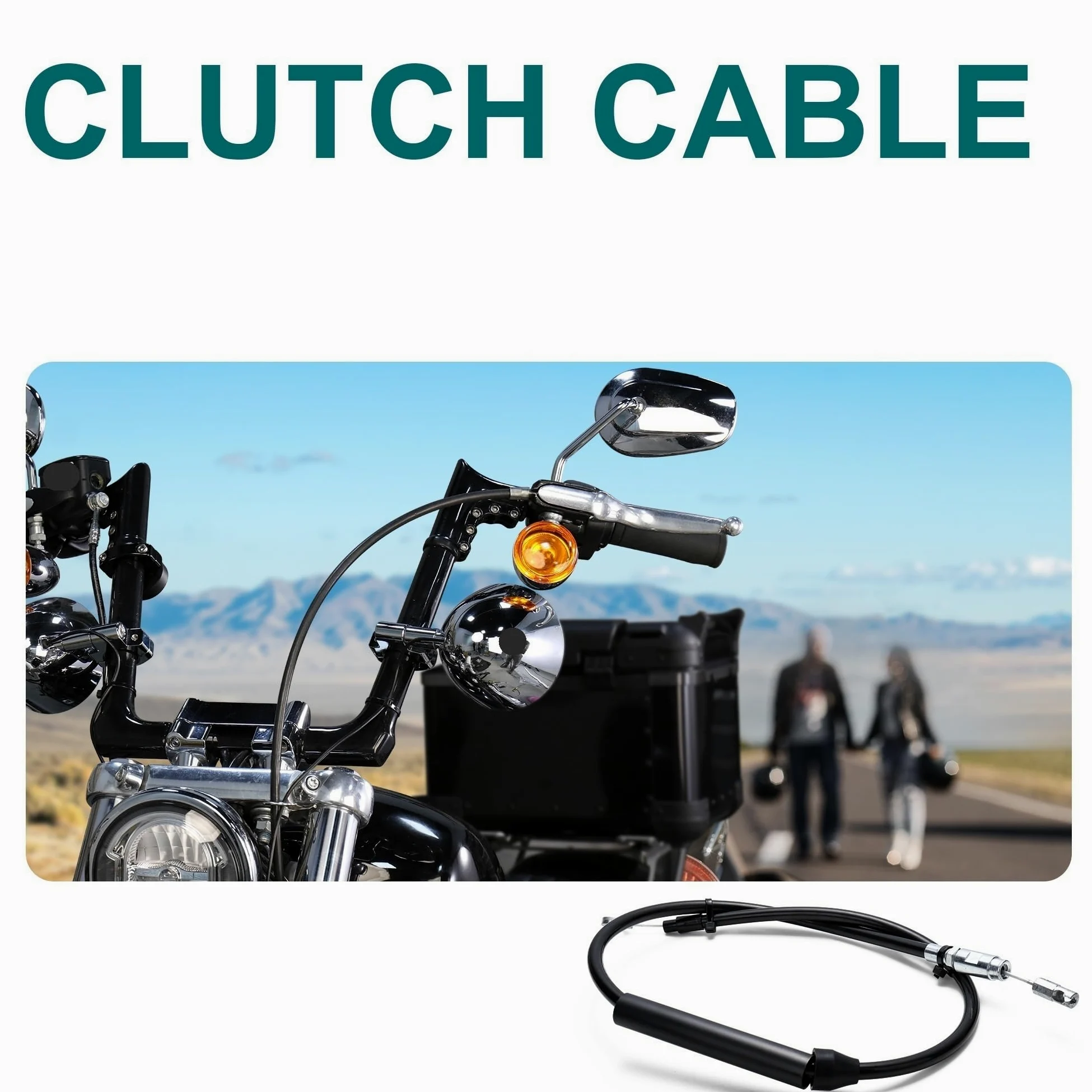 Cable de embrague superior acero inoxidable para motocicleta, 110/115cm, para turismo, Para Road King, Para Softail