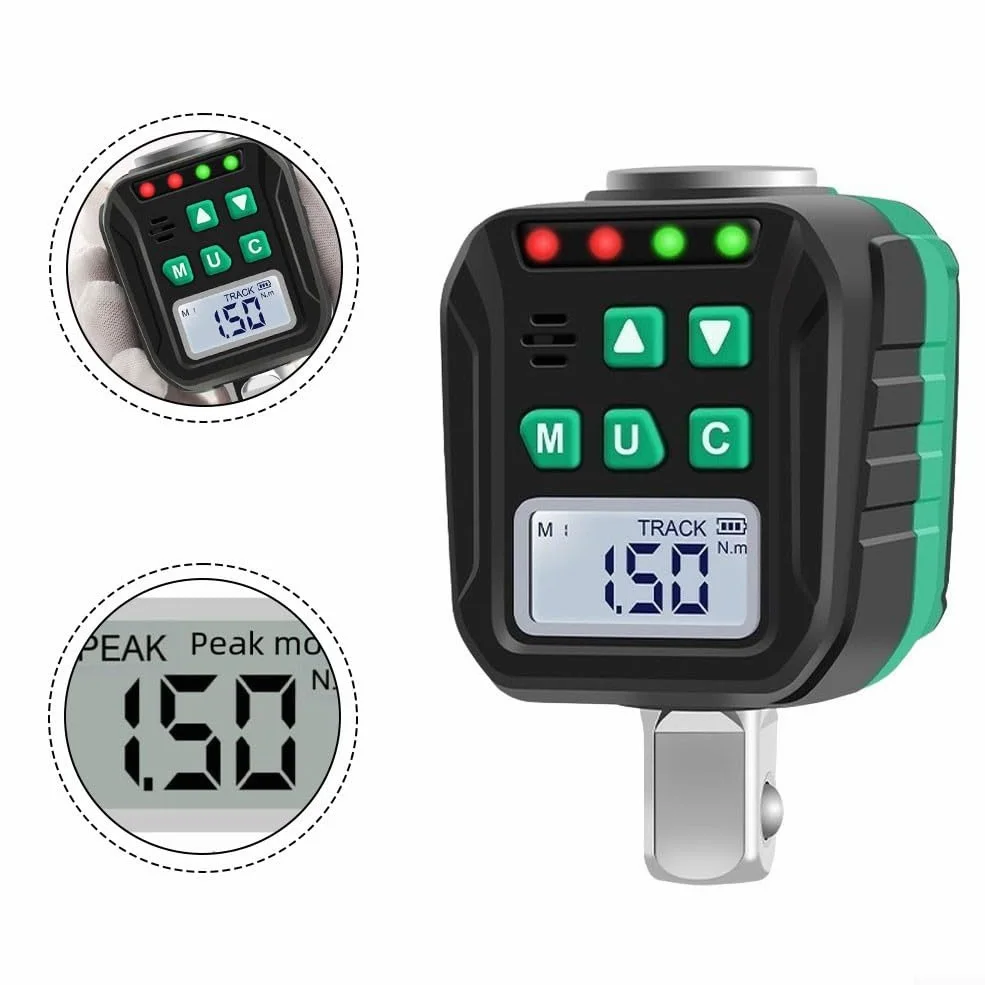Probador de par digital para llaves dinamométricas con 6 modos preestablecidos, conmutación de cuatro unidades, alertas audibles y LED para evitar un apriete excesivo de 10 a 200 Nm