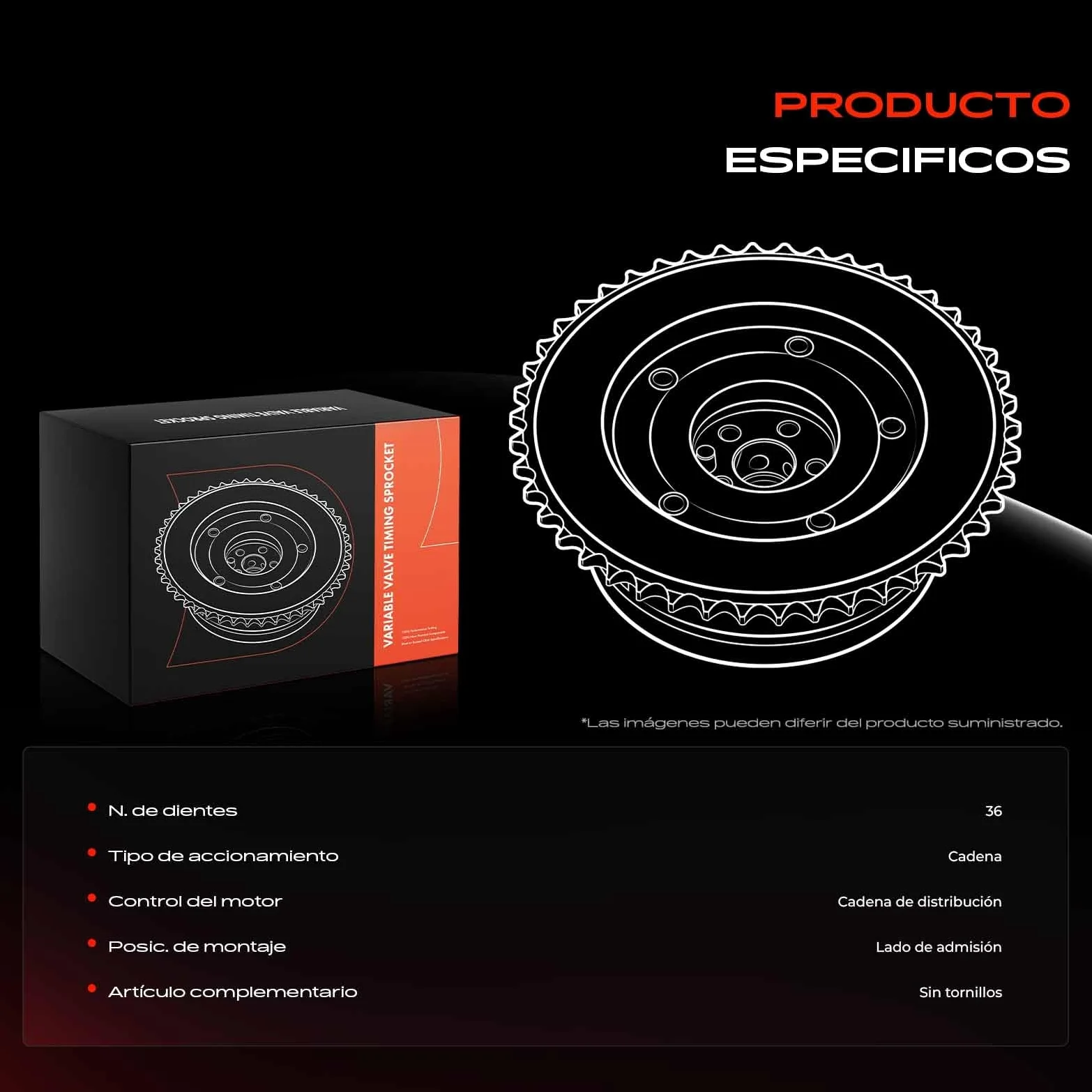 Frankberg Ajustador del árbol de levas lado de admisión 11368617692 | Compatible con: X1 F48, Serie 7 G11 G12, M.i.n.i Convertible F57, Serie 1 F20, 2 Gran Tourer F46, M.i.n.i F56