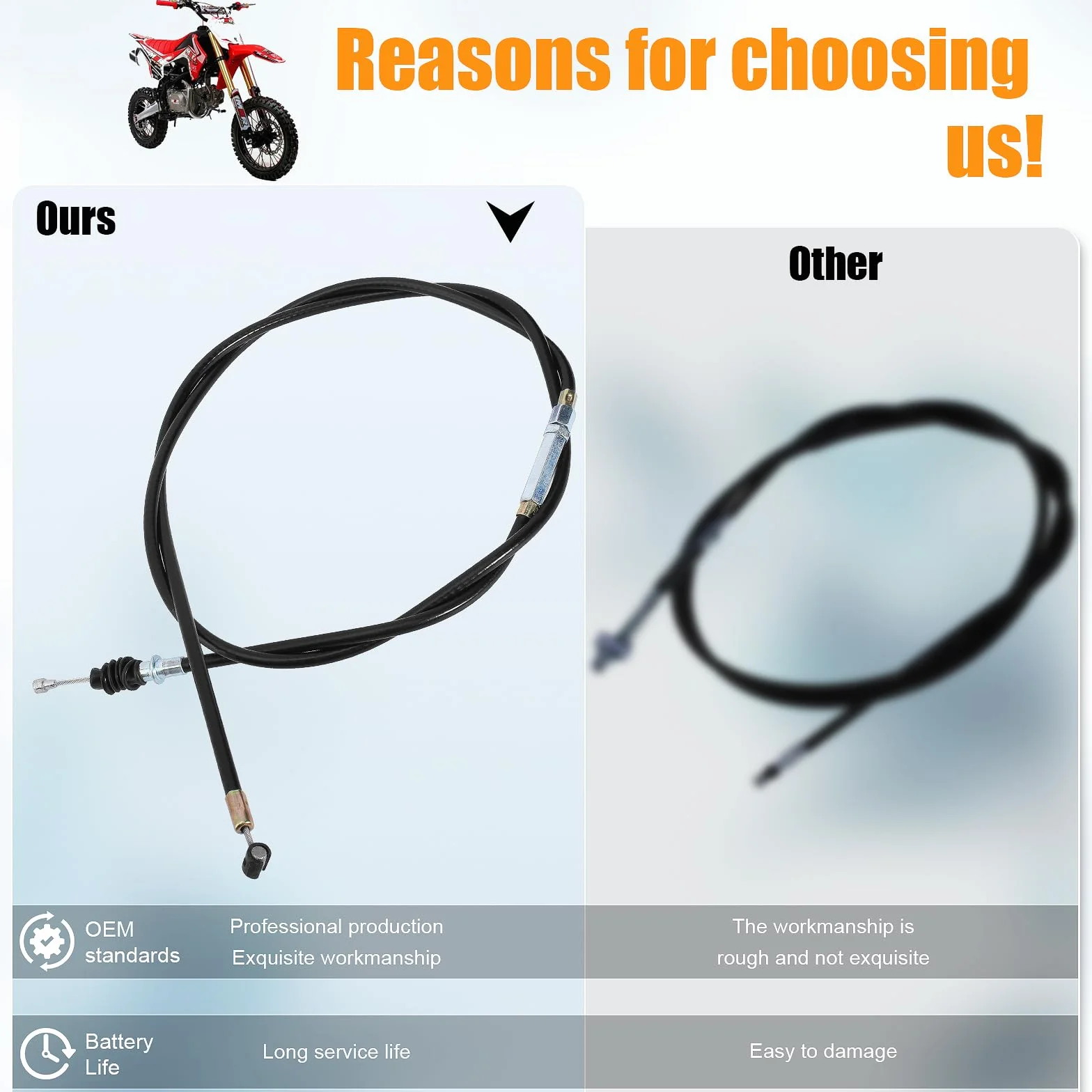 Cable de embrague ajustable negro de 50 pulgadas para 50 cc90 cc 110 cc 125 cc 140 cc 150 cc 200 cc 250 cc motocicleta ATV quad scooter Go Kart ciclomotor Pit Dirt Bike triciclo Buggy Apollo
