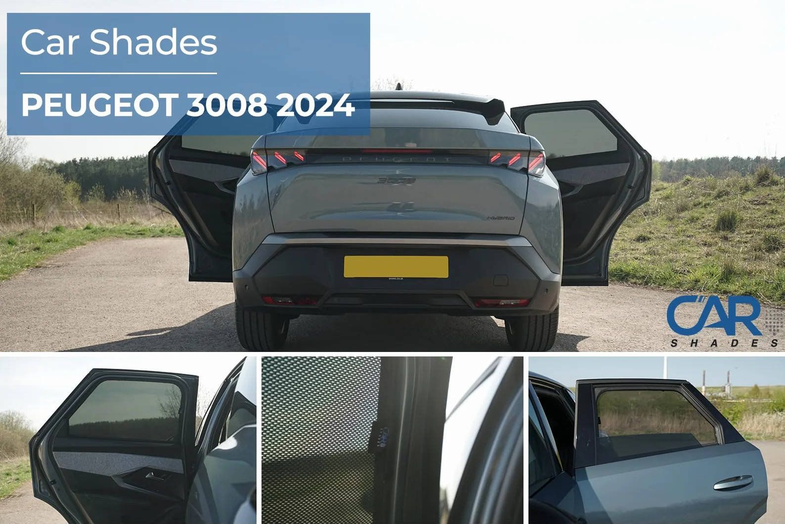 CAR SHADES Juego (Puertas traseras) Compatible con Peugeot 3008 III 2024- (2-Partes) cortinillas Parasol a Medida