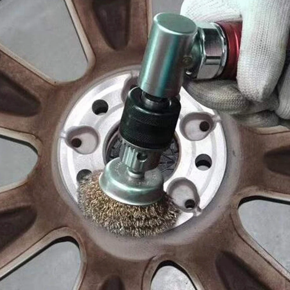 Kit de herramientas de cepillo de alambre giratorio para pulido de cubo de rueda automático (cepillo grande)