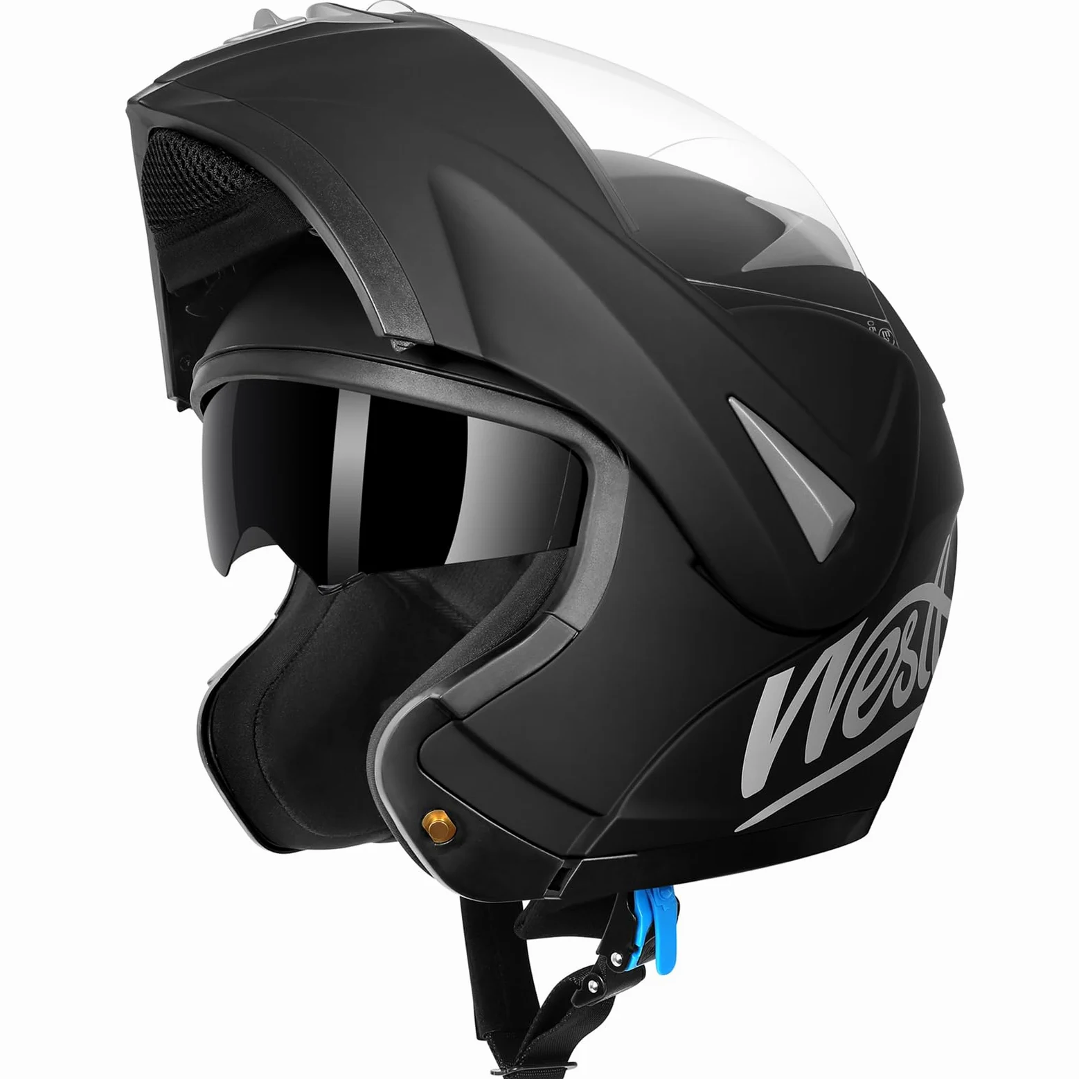 Westt Casco Modular Moto con certificación ECE 22.06 Casco Integral con Viseras Dobles, Casco de Moto para Hombre y Mujer, Casco Jet con mentonera y Forro Lavable, para Scooter, ciclomotore y Scooter