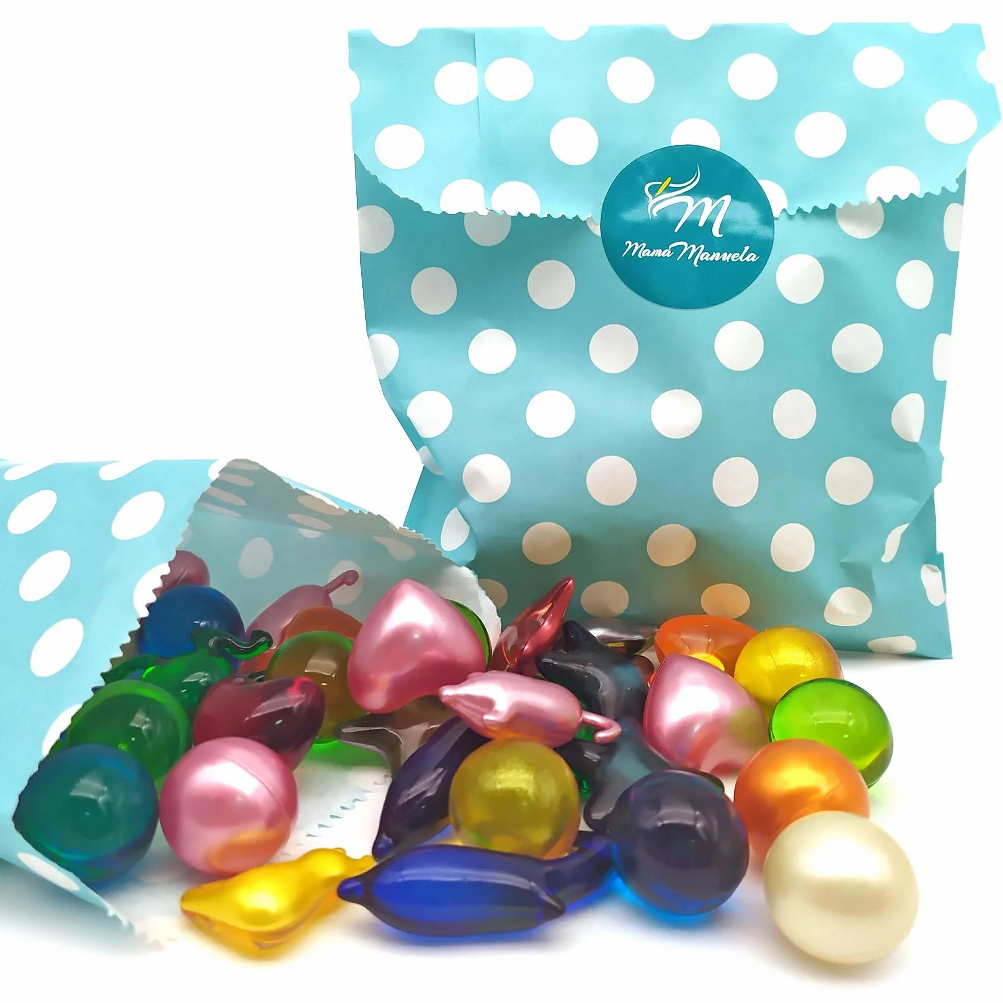 Bolsa regalo 12 Perlas de baño con aromas surtidos - Aceite de soja - Hidratante y aromática - Hidrata, suaviza y perfuma la piel