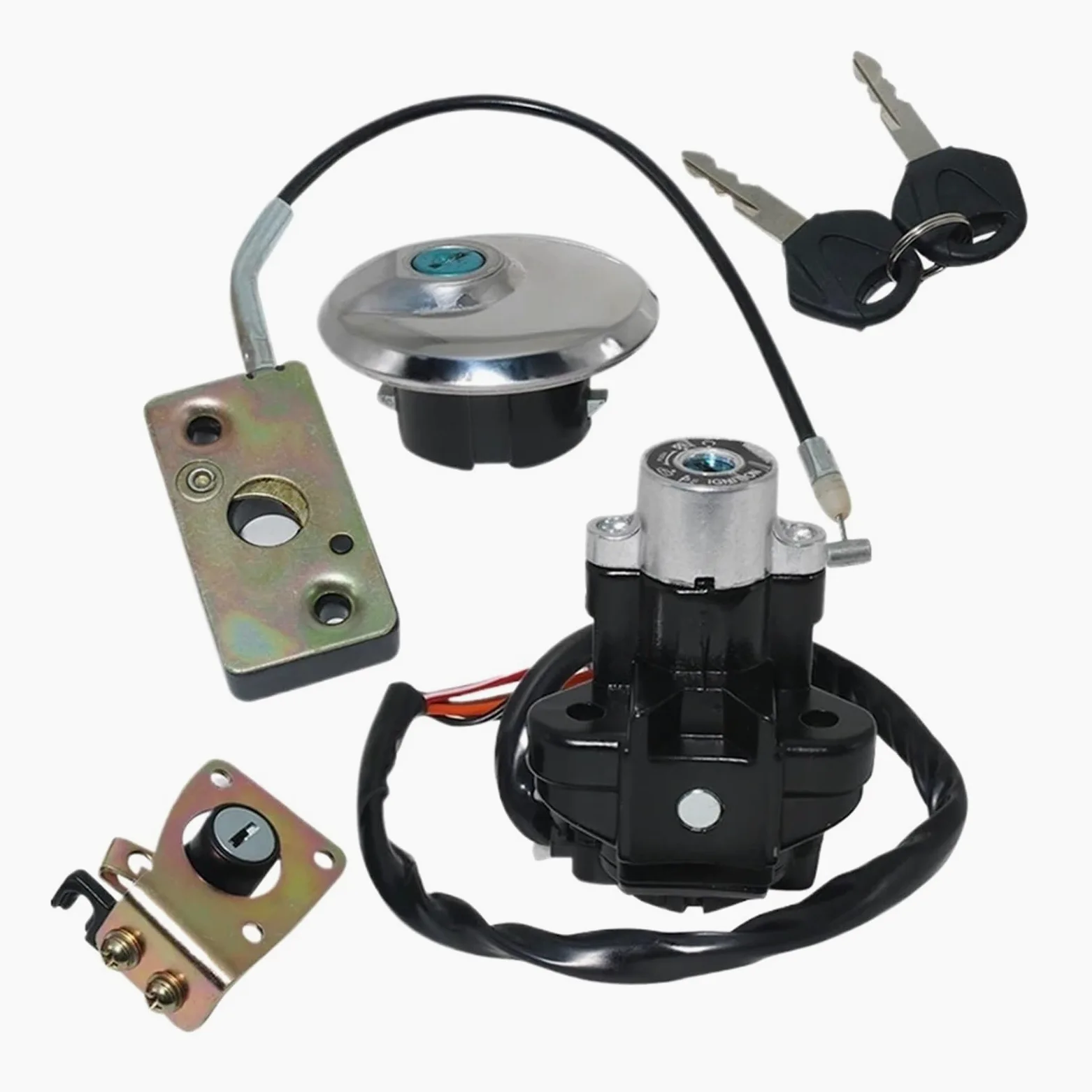 Compatible Con Suzuki GZ125 GZ 125 1998-2003 GZ250 1999-2011, Interruptor De Encendido Combustible Y Gas Para Motocicleta Kit Llave Cerradura de encendido con llaveJuego