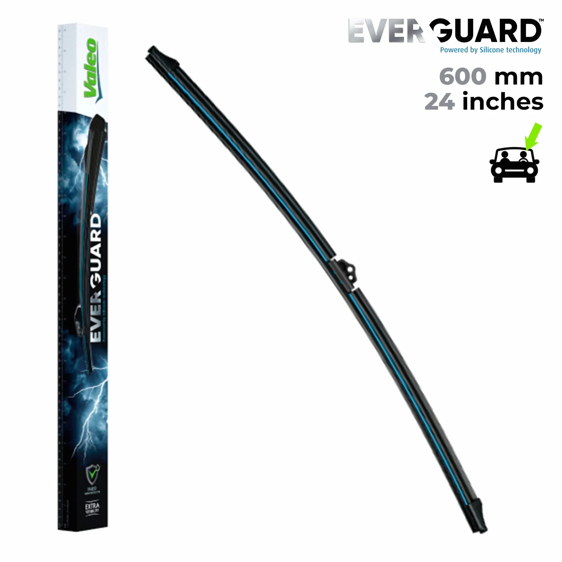VALEO EVERGUARD - Premium - Kit de Escobillas Limpiaparabrisas Con Laminas de Silicona VSF60 + VSF40 - Longitudes: 600mm + 400mm - Escobillas Delanteras - Paquete de 2