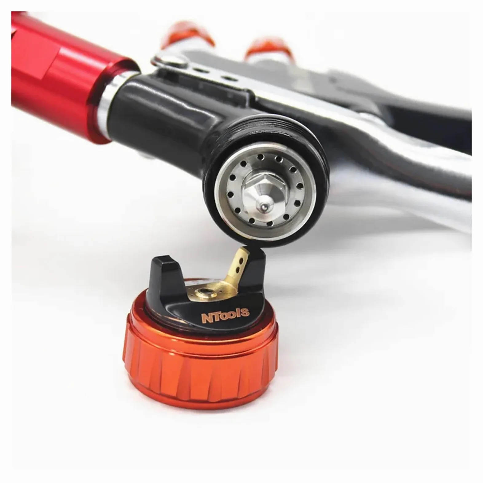 Pistola pulverizadora de 1,2 mm, Kit boquillas,0, Tanque 400 CC/250 CC, Pistola Aire con Vaso Mezclador Pintura y Adaptador, minipistola(Two Tank)