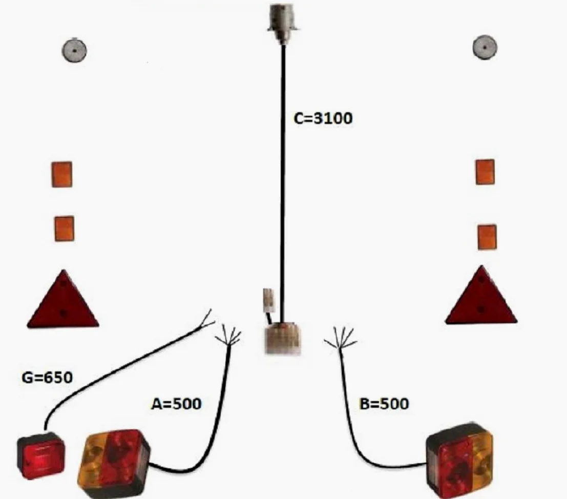 Kit eléctrico para Remolque (2500 x 1500), Incluye el Circuito Completo