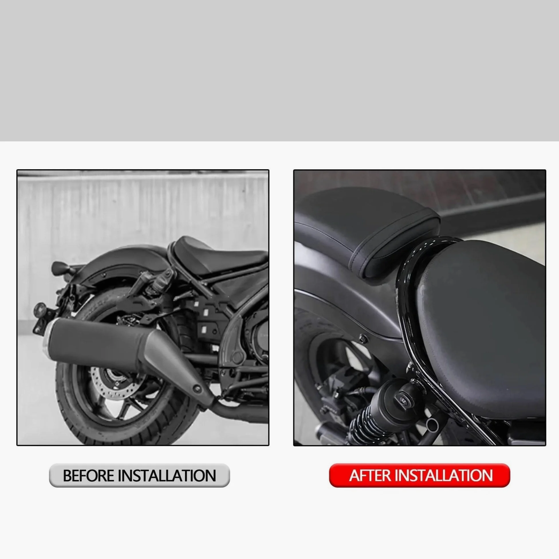 Accesorios Motocicletas para Rebel CM1100 CMX1100 2021 2022 2023 2024 Asientos Traseros para Motocicleta Cojín para Pasajero Asiento De Cuero para Pasajero Piezas Repuesto(A Style)