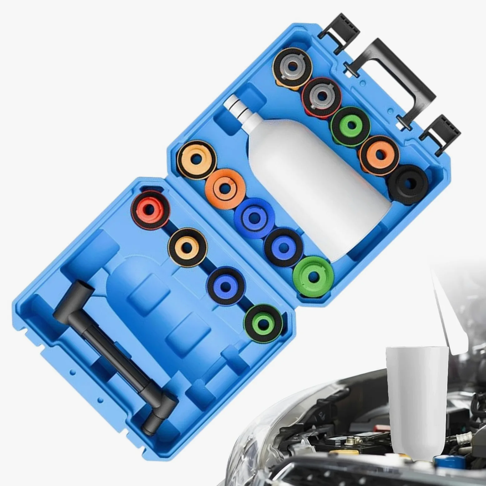 Embudo Para Aceite Del Motor 16 Piezas Relleno Flexible Universal | Kit de embudo de purga de refrigerante para coches, camiones, autocaravanas, lavado y reparación
