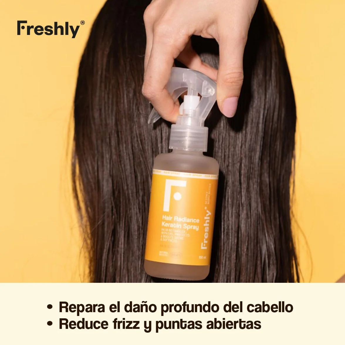 Freshly Keratin Strength & Repair Pack Rutina Capilar Natural para Pelo Dañado Mascarilla Reparadora + Spray Desenredante Keratina Vegana Biomimética 99% Natural