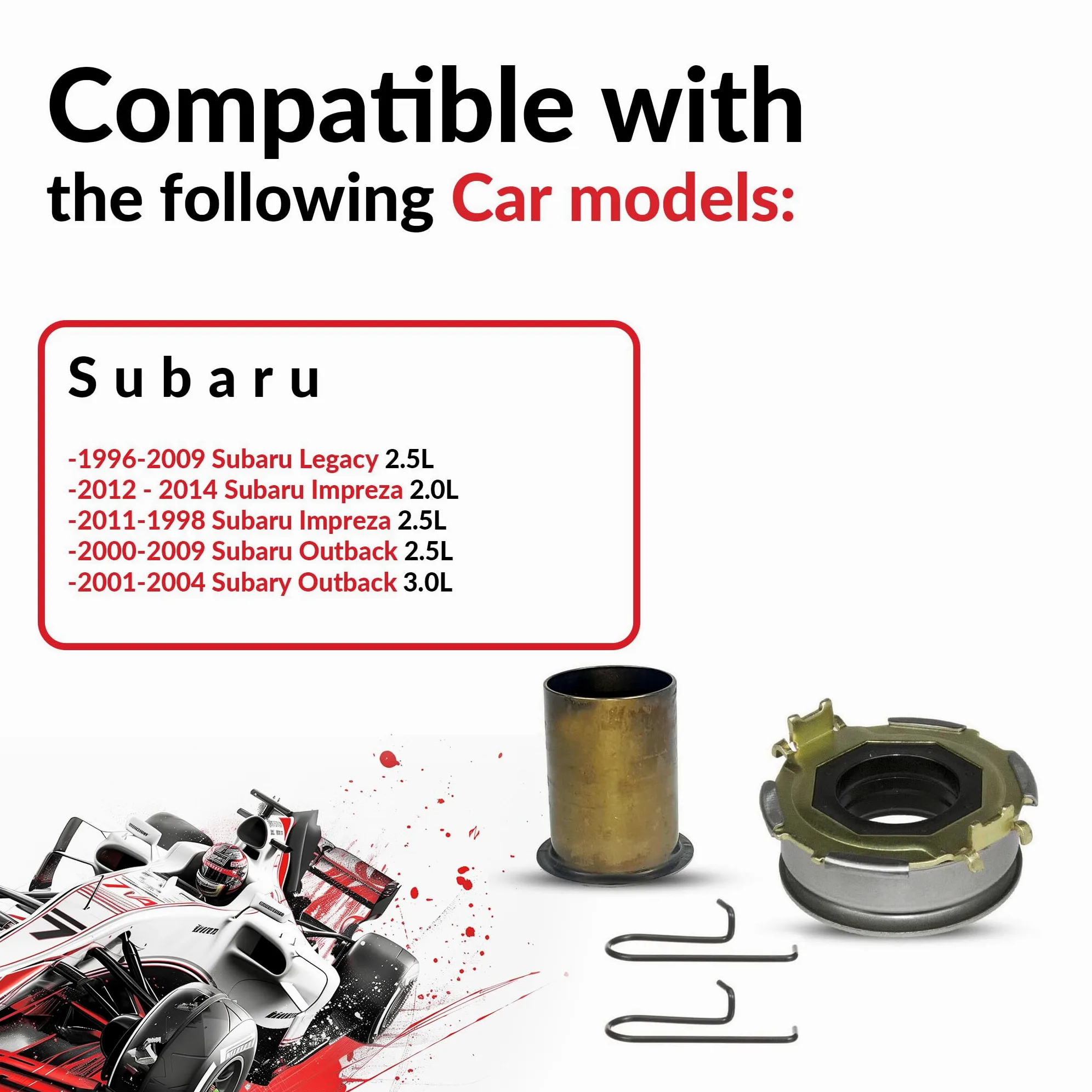 Rodamiento de liberación de embrague con kit de reparación de manguito compatible con Impreza Forester X Xs Xsl Xt WRX Sti Sport Base Premium Touring 1996-2014 2.0L H4 2.5L H4 3.0L H6