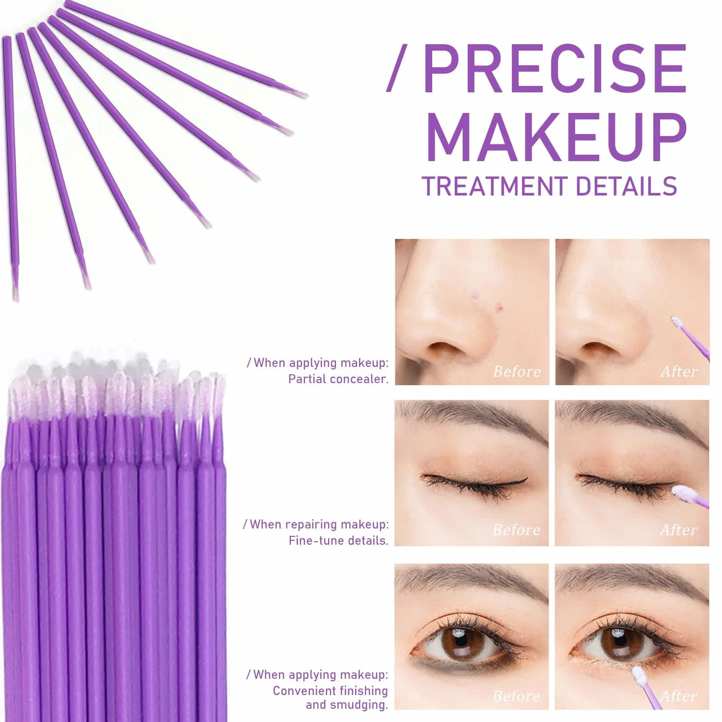 Kit de herramientas de belleza: 150 varillas desechables para rímel y micro aplicadores, 50 cepillos para cejas, labios y micro aplicadores