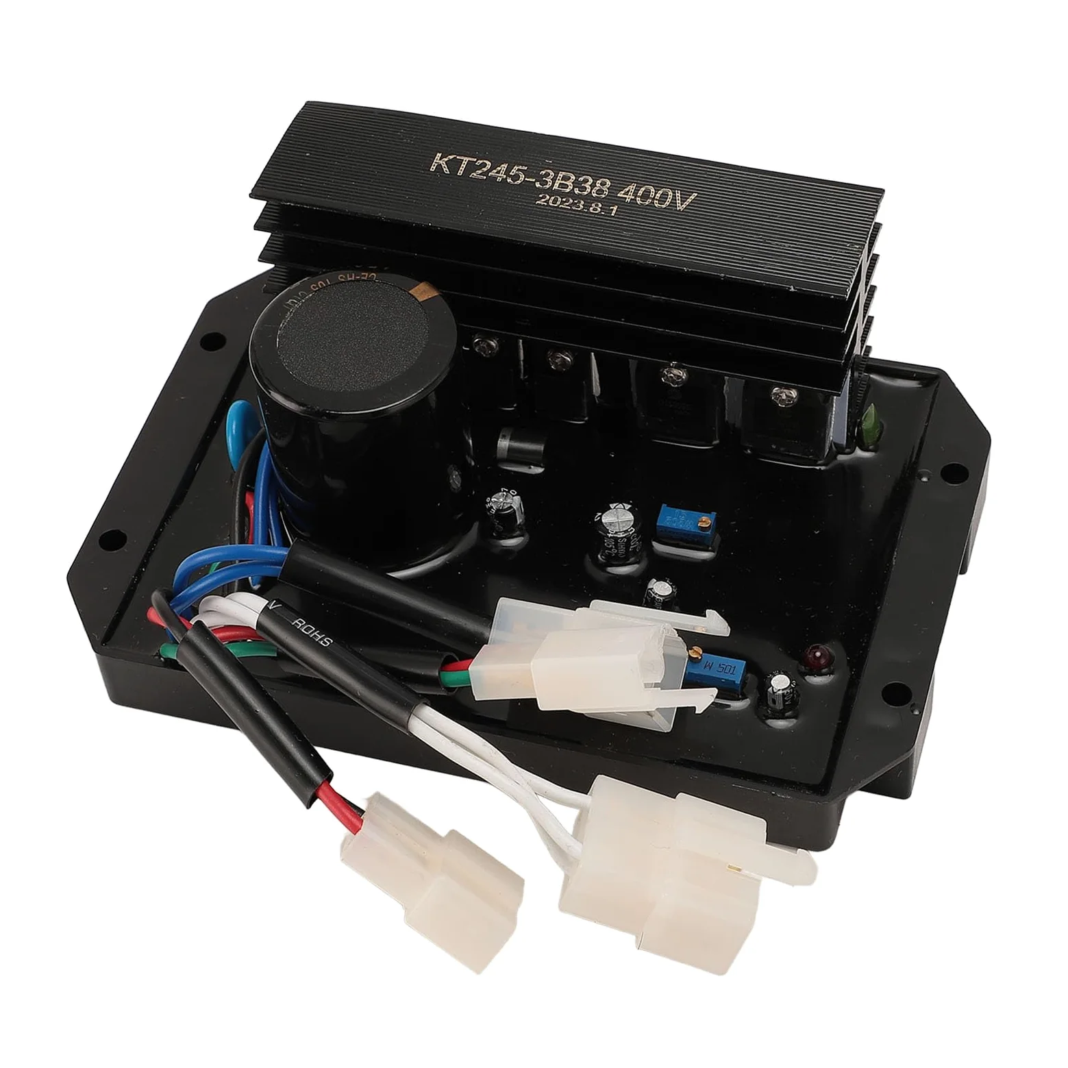 Regulador de Voltaje del Generador KT245 3B38 400V, Estabilizador de Voltaje Automático Lineal para Generador de Gasolina, con Fácil Instalación y Condensadores de Alta