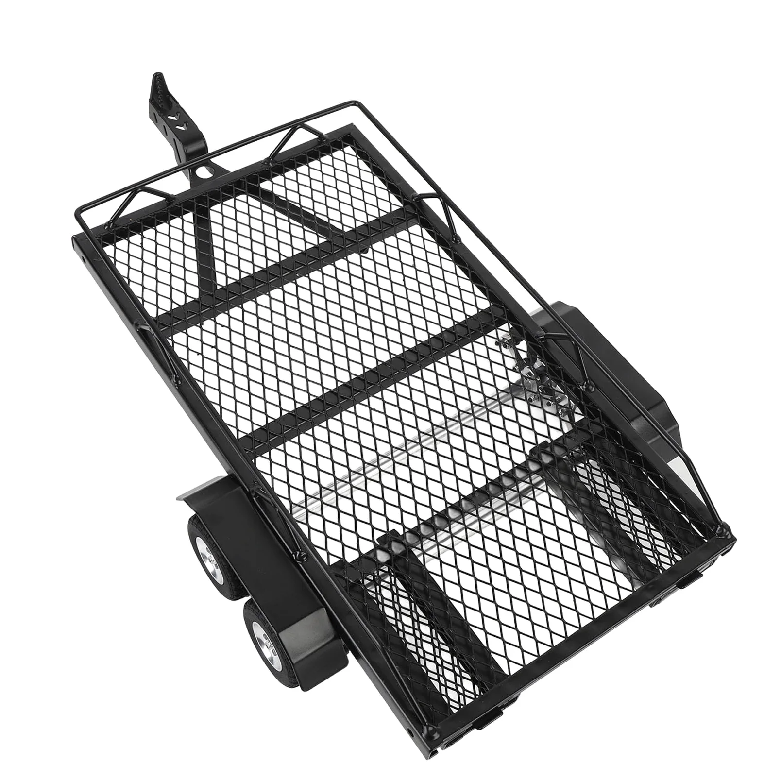 Remolque de Plataforma Plana RC, Alta Capacidad de Carga de Doble Eje, Kit de Remolque de Plataforma Plana de Metal Grande Hueco sin Costuras con Gancho para Orugas RC