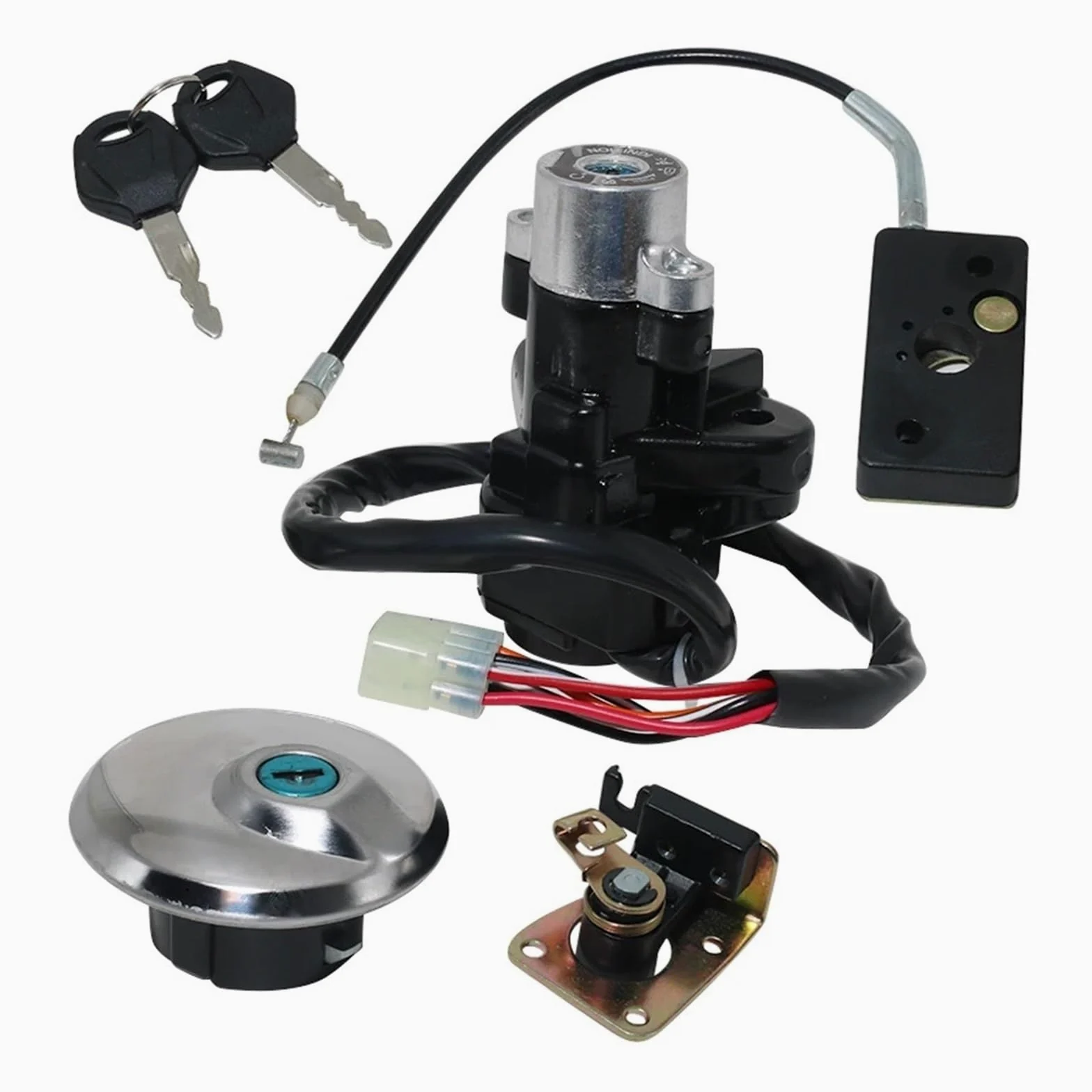 Compatible Con Suzuki GZ125 GZ 125 1998-2003 GZ250 1999-2011, Interruptor De Encendido Combustible Y Gas Para Motocicleta Kit Llave Cerradura de encendido con llaveJuego