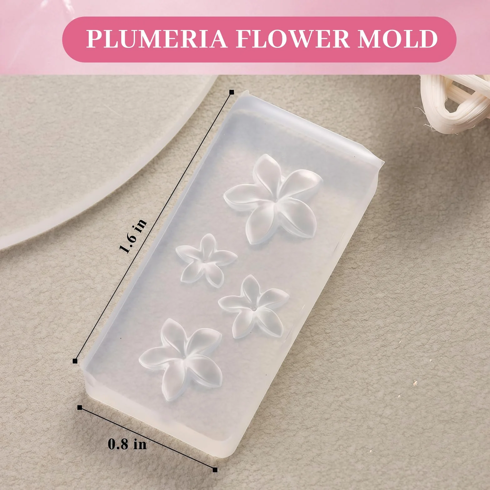 Silicona Molde Para Uñas 2 Piezas Reutilizables Transparente 3D Flores Arte De Uñas Plantillas