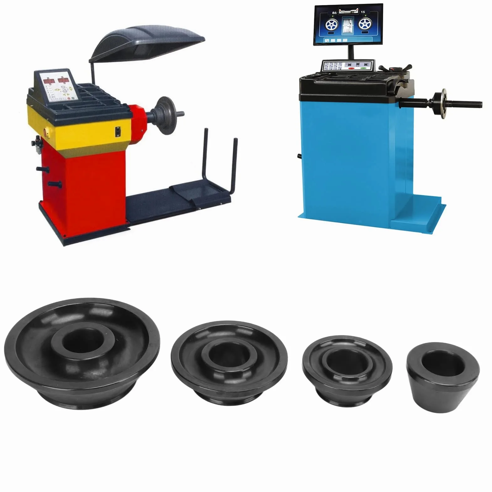 Juego de Adaptadores Cónicos para Equilibrador de Ruedas Duradero, 4 Uds., para Coche, Camión, SUV, Eje de 36mm, Acero Al Carbono de Calidad