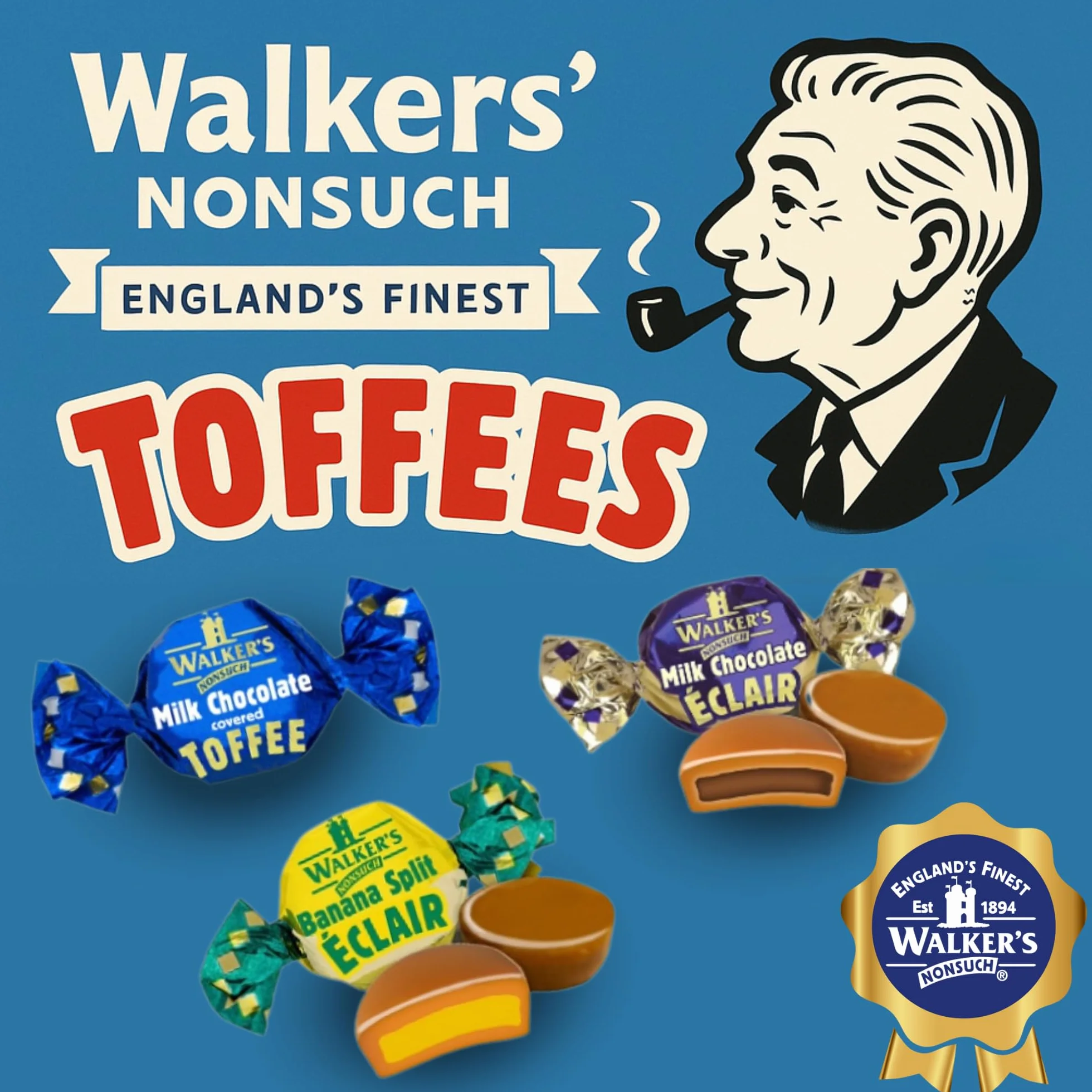 Walkers Assorted Toffees and Chocolate Eclairs Bag 150g