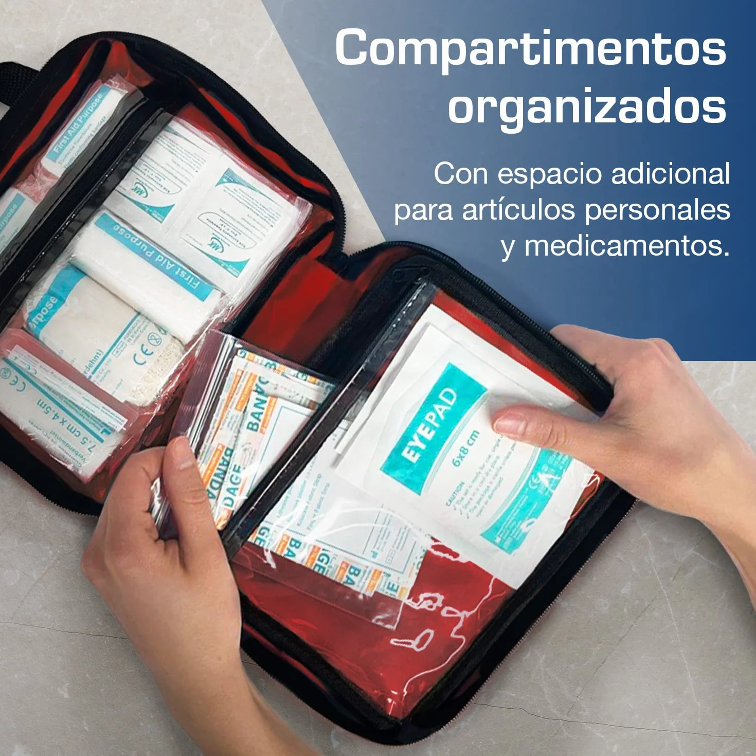 Active Era Botiquín Primeros Auxilios 90 Piezas Hielo Kit Lavado Ojos Manta Emergencia Hogar Coche