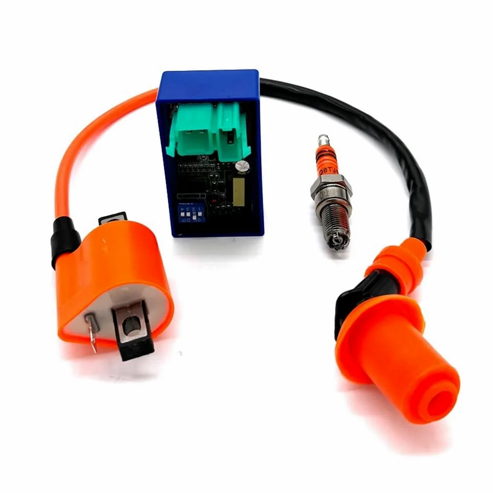 Racing DC 6PIN límite de Velocidad Interruptor Dip Bobina de Encendido D8TJC Kit de bujías Compatible con ATV CG125 CG150 CG200 Dirt Pit Bike Scooter