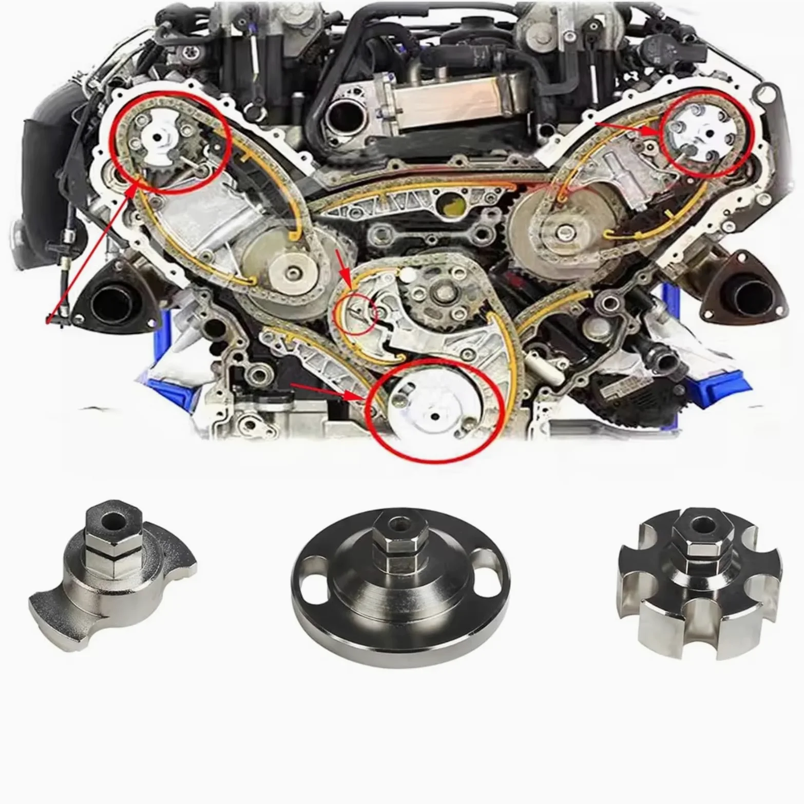 Herramienta Ajuste Motor Diésel Juego Herramientas Correa Distribución 2.7 3.0TDi V6 4.0 4.2Tdi V8 CRD Compatible Con A6 2004-2018 Para A6 Allroad 2006-2018 Herramienta Calado Motor