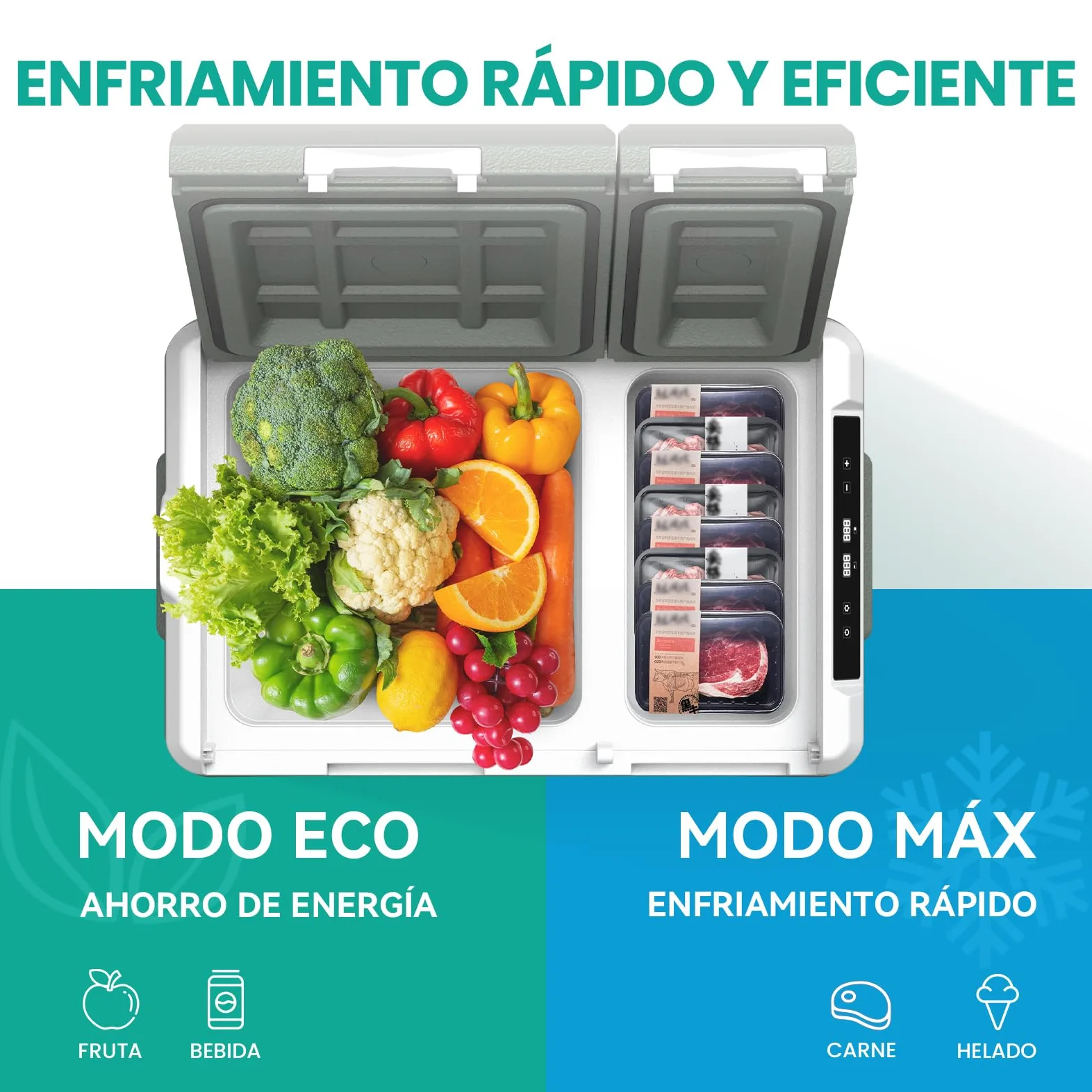 Alpicool KLS38 31L Nevera Portatil con Control de APP,2026 de Doble Zona Portátil Coche 12V /24V DC,-20℃ a 20℃, Nevera de Coche para Camping,Viajes,Automóvil,Bandeja de Hielo Incluida,Verde