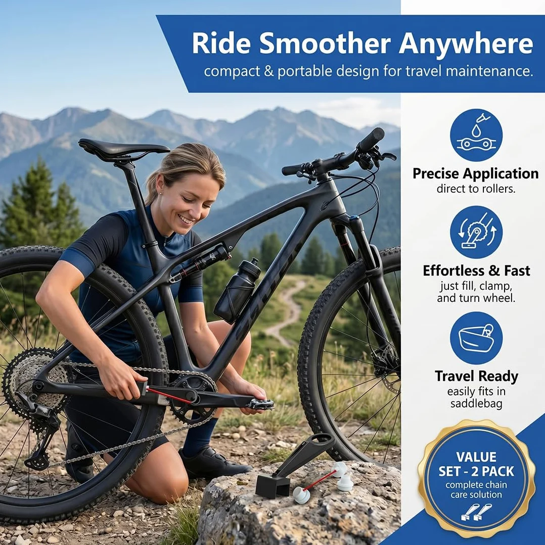 Aplicador de Grasa para Cadena de Moto – 1 Unidad – Incluye Tubo Pulverizador, Spray de Aceite para Cadenas, Herramienta de Lubricación y Limpieza, Ayuda para el Engrase