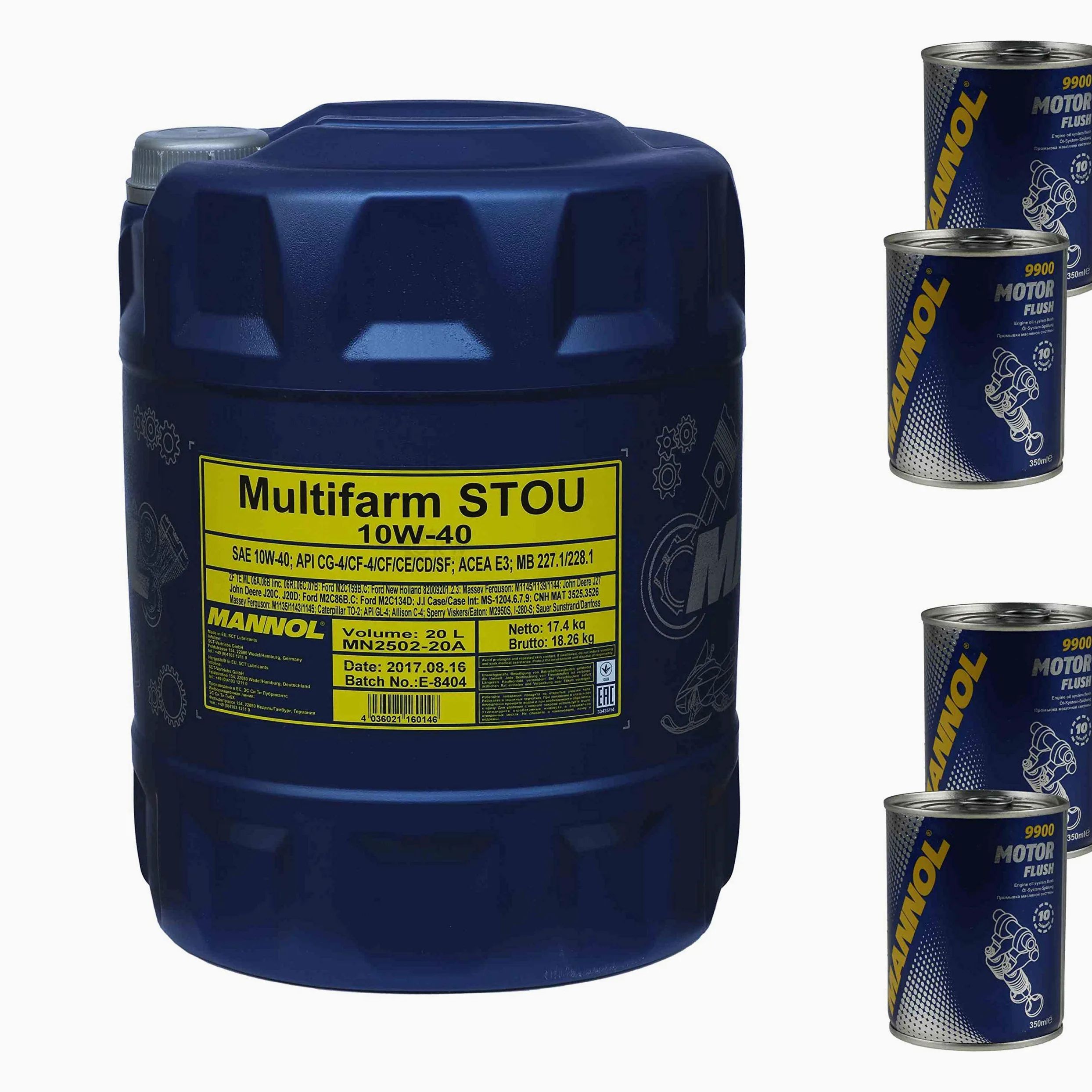 Mannol Multifarm STOU 10W-40 - Aceite de motor para maquinaria agrícola (20 L, 4 unidades)