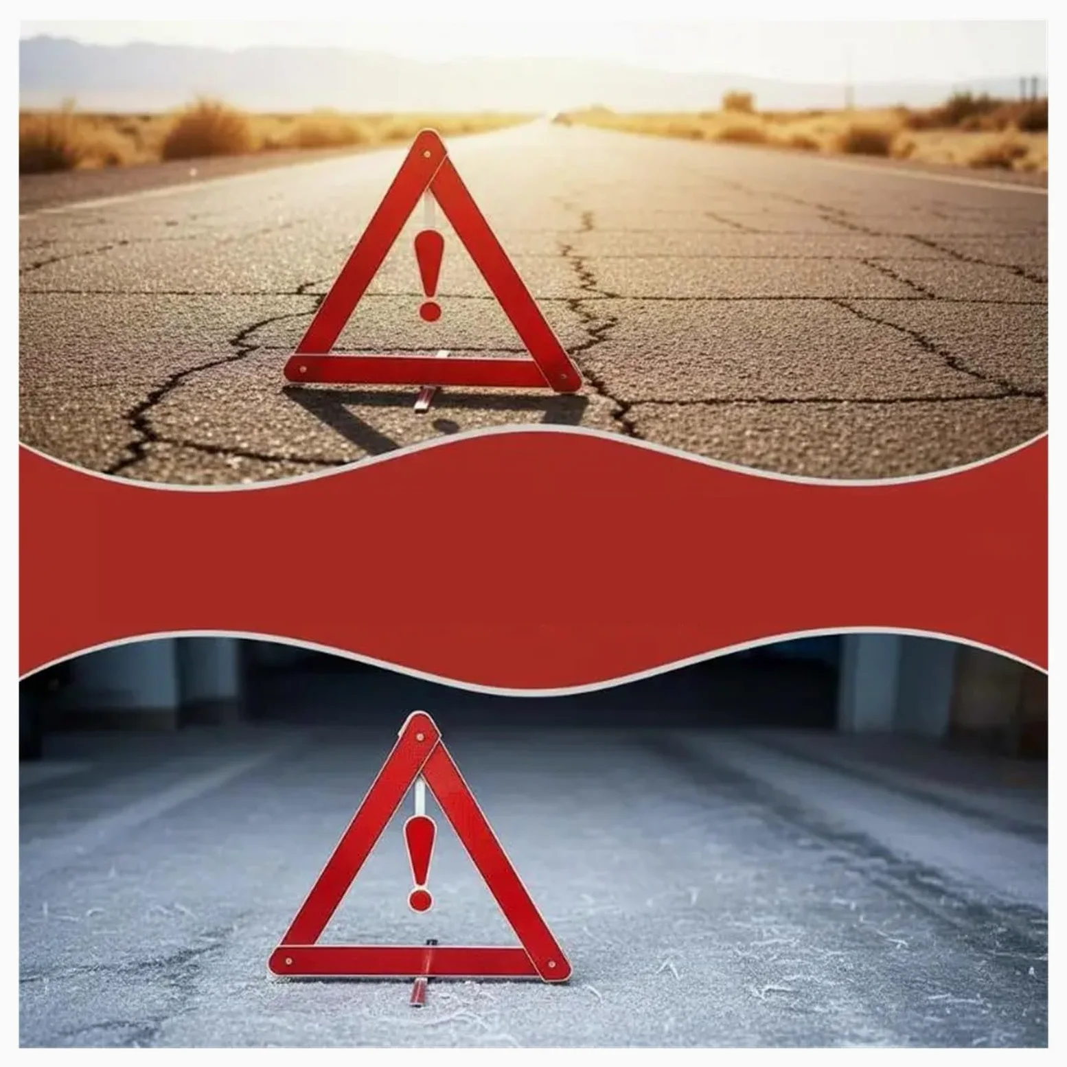 Triángulo de Advertencia Emergencia for vehículos, Dispositivo Reflectante Seguridad Vial, Visibilidad, configuración rápida, 8 Uds para Advertencia