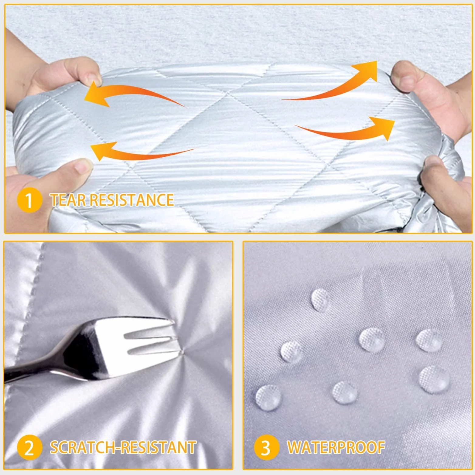 Funda Coche Antigranizo para Mercede-Benz Classe C A205/W205/W206,Impermeable Tela Oxford 210D Cubre Coche Exterior Onas Protectora para Auto Resistente Lluvia Nieve(Plata)