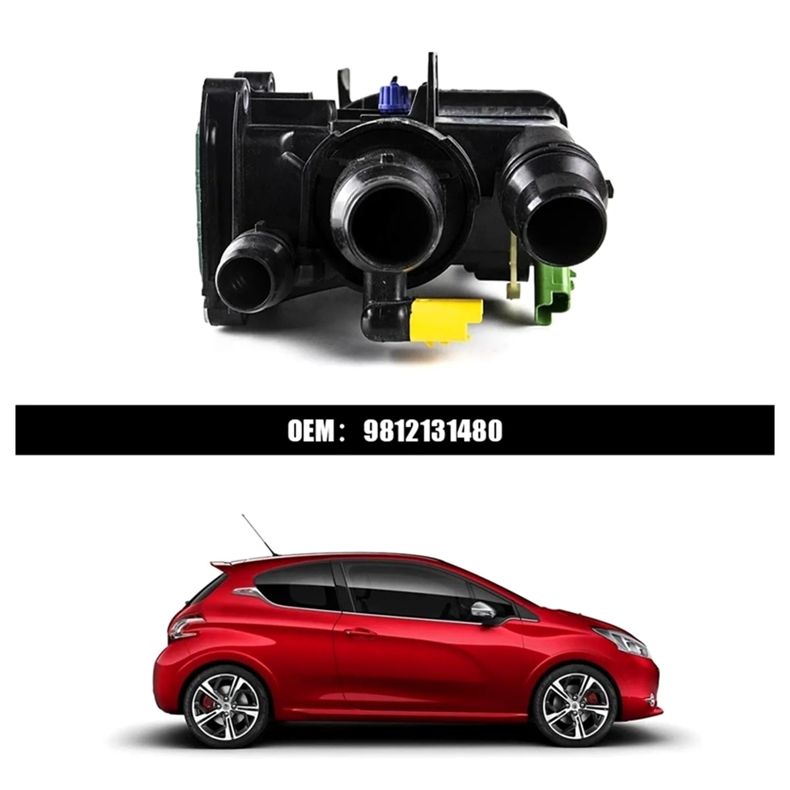 Termostatos del Motor Compatible con Peugeot para 308 1,2 T 9812131480 Carcasa del Termostato del Coche Brida De Agua Refrigerante del Motor Componentes Automotrices