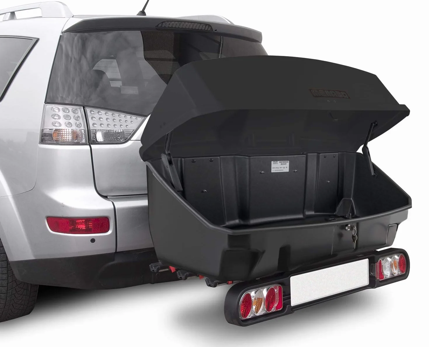 Menabo Nekkar - Caja de transporte para portaequipajes (300 L), color negro