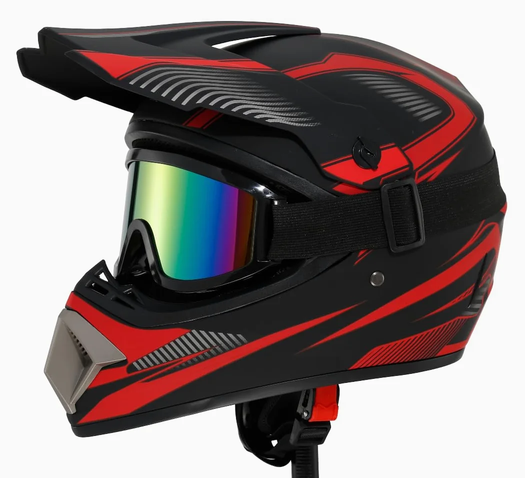 Casco Motocross Casco Offroad ATV Casco Dot Casco Dirt Bike Unisex Joven Casco de Moto con Guantes Gafas Máscara