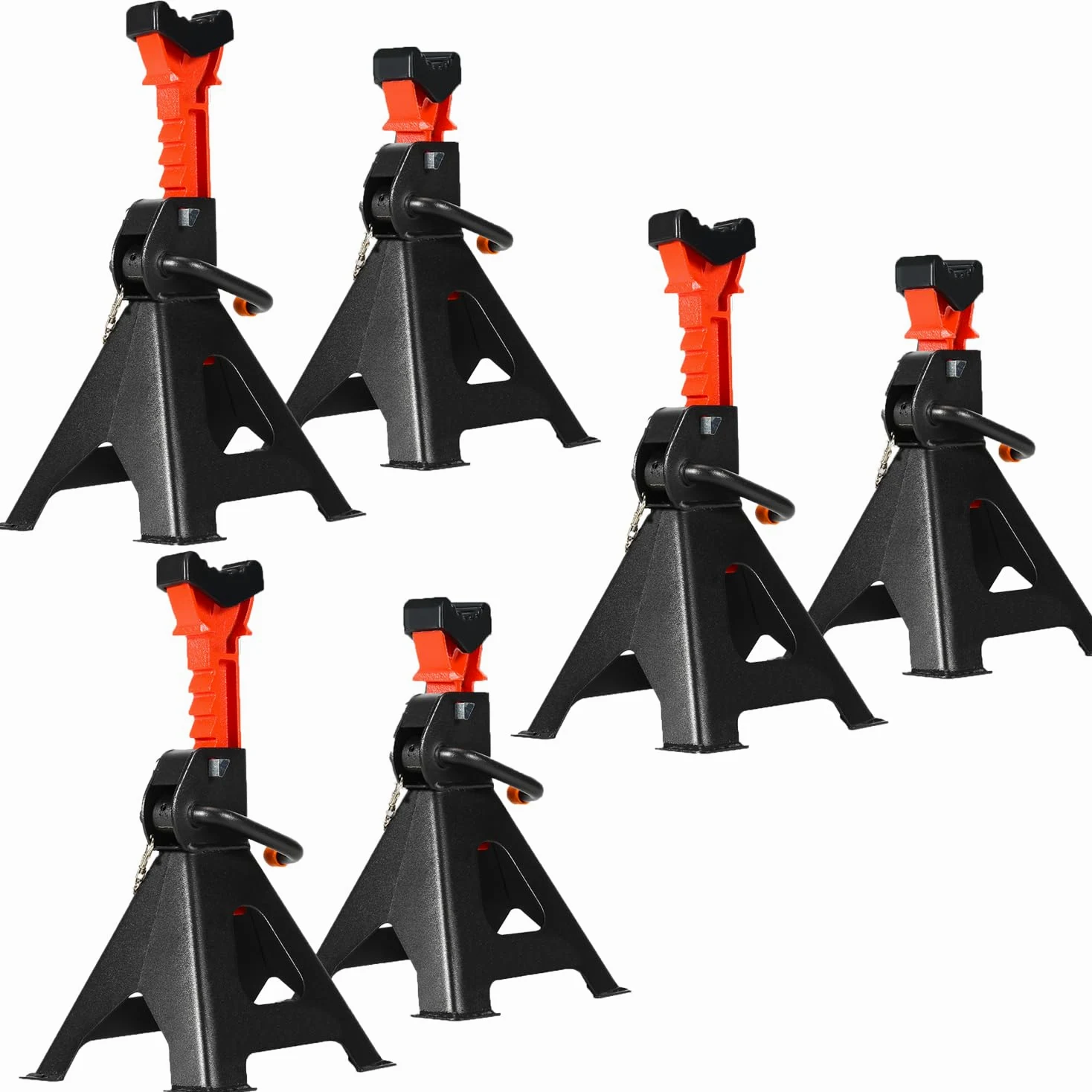 Gimisgu Caballete 3T de capacidad de carga, altura ajustable, 285 – 430 mm, caballete para coche, con seguridad, caballete de apoyo para coches, caravanas, caravanas, 3 pares