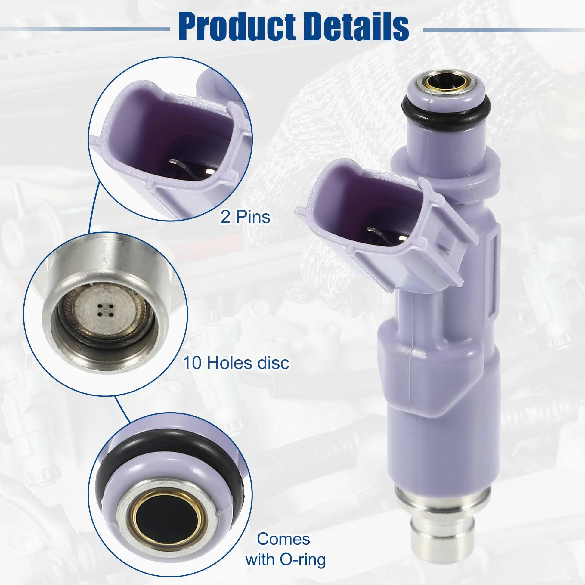A ABSOPRO Inyector Boquilla Combustible Para Lexus Is200 99-05 6 Piezas | Metal, Plástico, 7.4X3.4X1.9Cm, 12V, Oe:23250-70120,23209-70120, Para Lexus Es300 99-05, Gx470 05-09, Lx470 07
