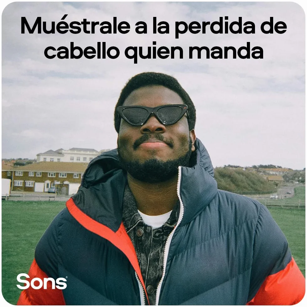 Sons Champú Crecimiento Cabello Hombres 200ml Bloqueador DHT Fórmula Engrosante Saw Palmetto Aceite Argán Cafeína Romero