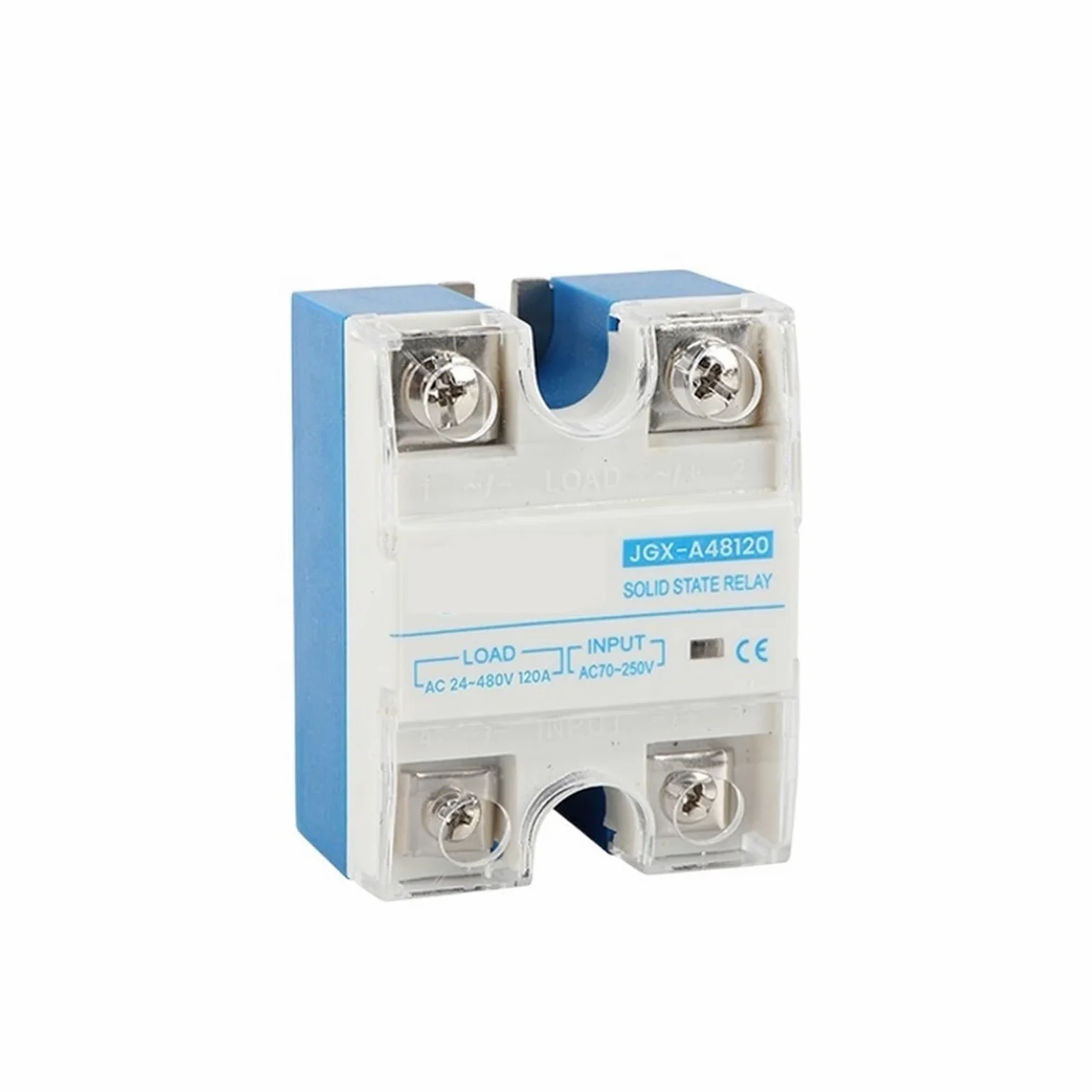 1 Uds. Relé blanco SSR-120AA 150AA monofásico CA a CA 24-480VAC 120A 150A AA disipador de calor relé de estado sólido con cubierta de plástico(150AA)