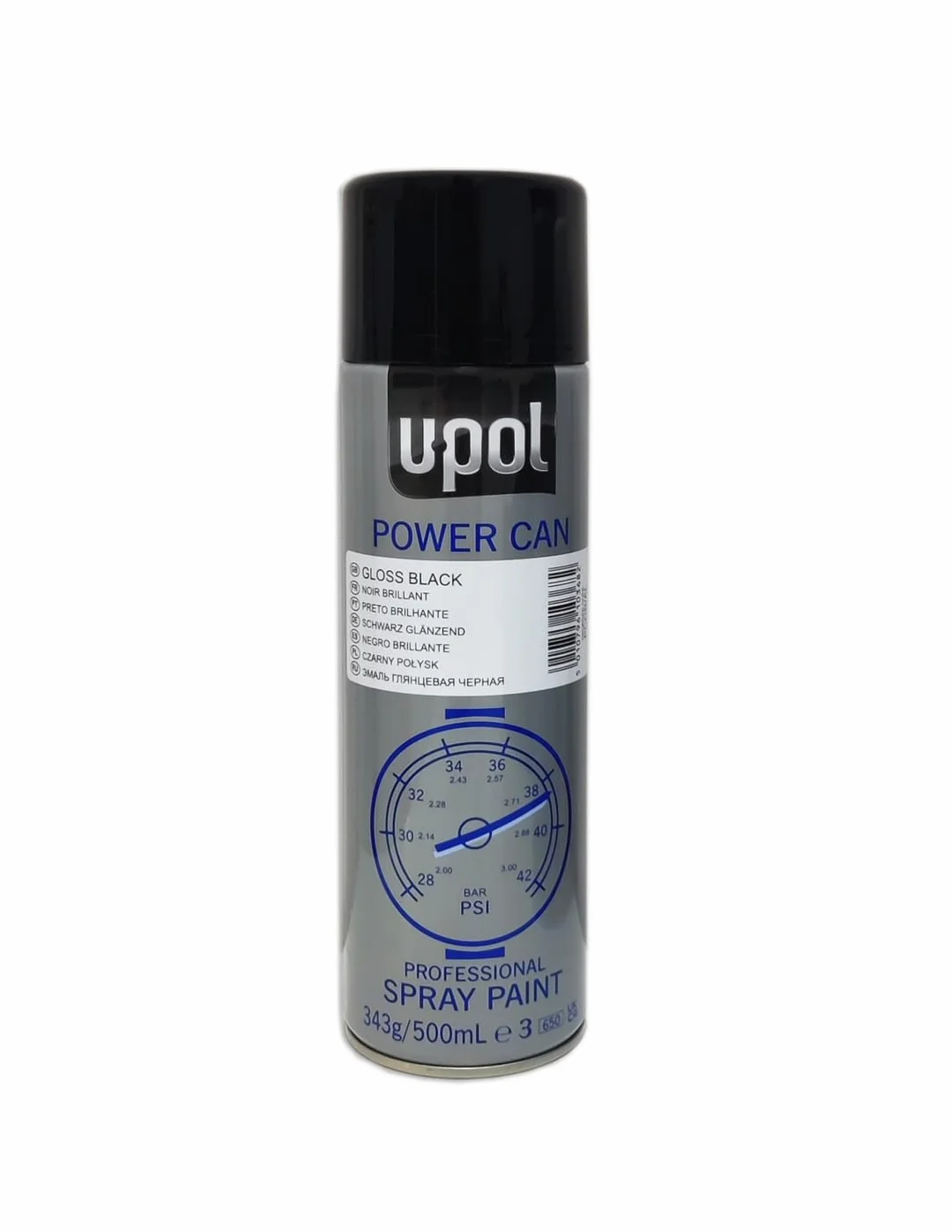U-POL Upol Power Can - Aerosol Negro Brillante (500 ml)