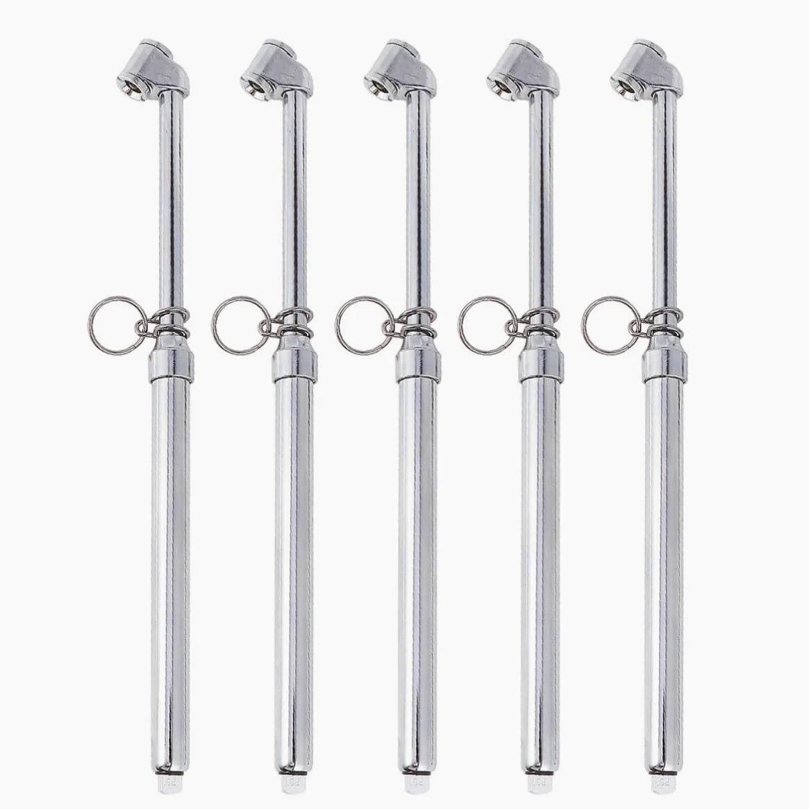 Hemobllo 5 Manómetros de Presión de Neumáticos de Metal, Estilo Lápiz y Tamaño Bolsillo, para Ruedas de Coche y Motocicleta, Fácil Almacenamiento y Uso Fiable