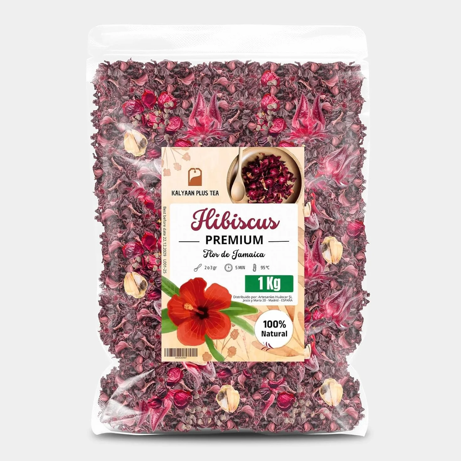 Flor de Jamaica 1KG Hibiscus Tea - Hibisco Infusiones Detox