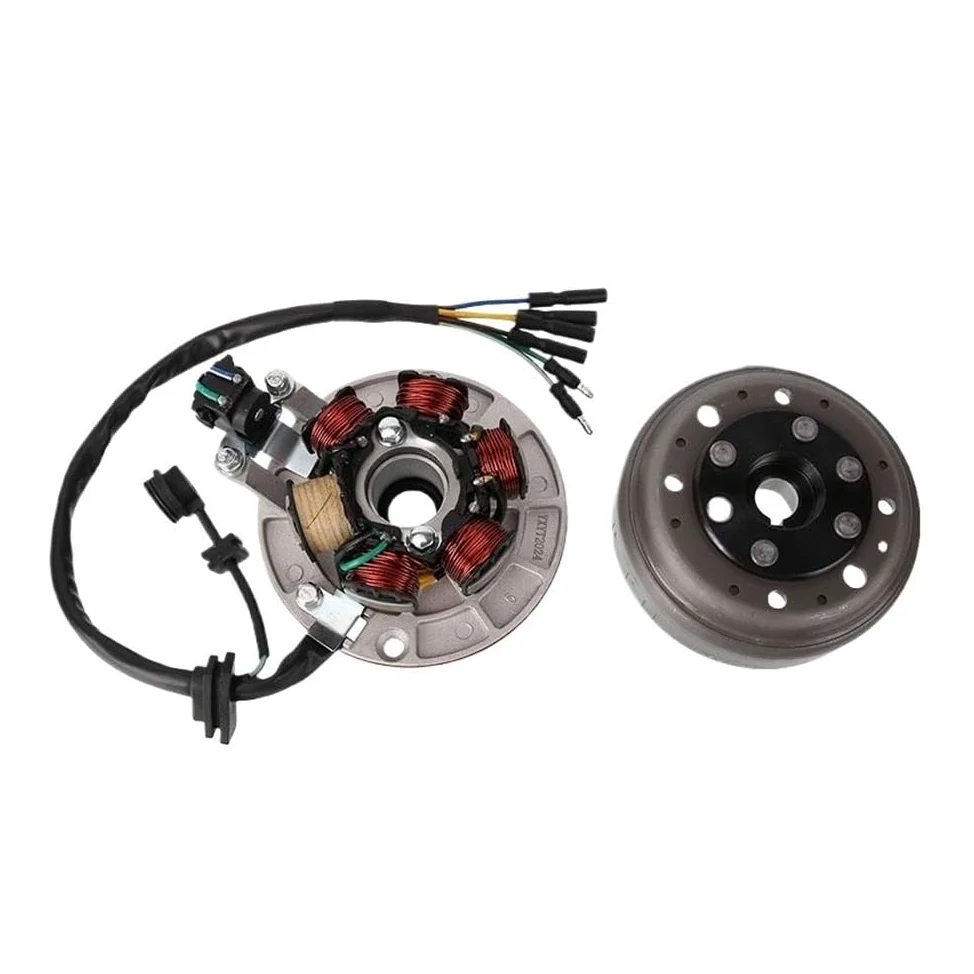 Bobina Estator Generador Motocicleta Bobina De Encendido para Motocicleta, Estátor Magnético, Motor 140CC, Kit Rotor 6 Polos, Accesorios Volante Inercia Repuesto