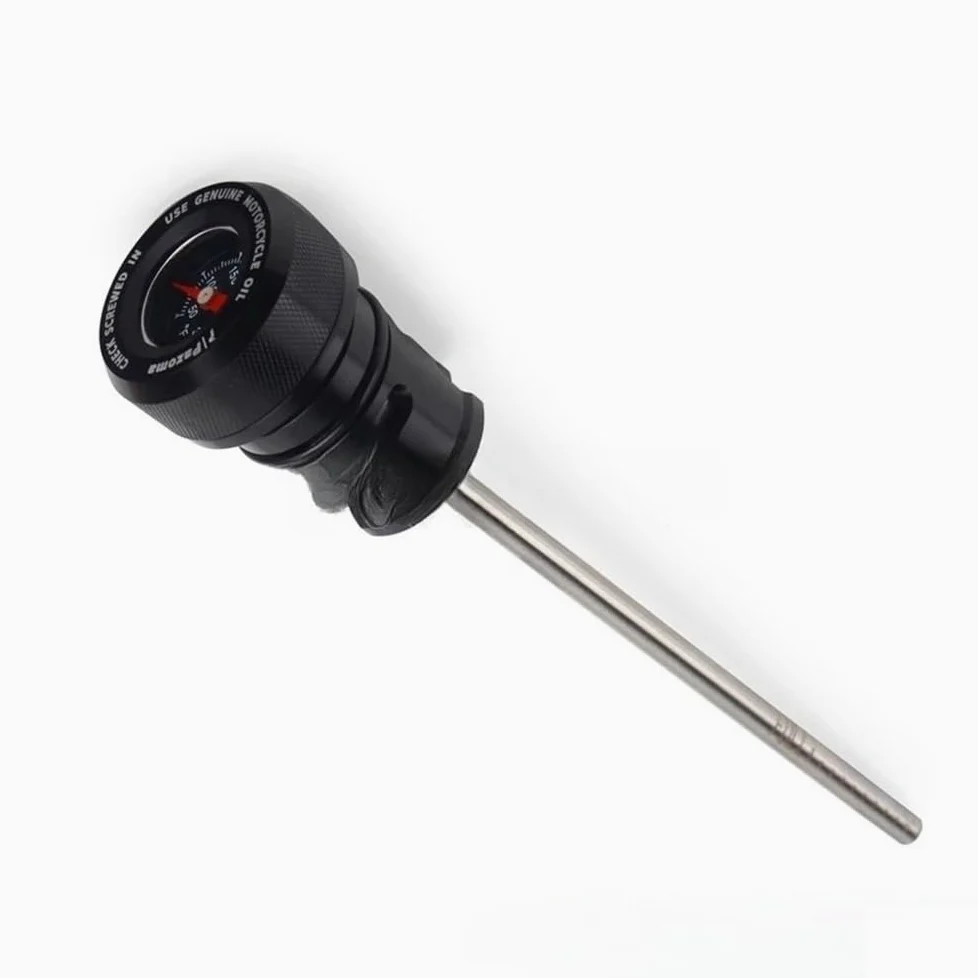 Combustible Varilla para Softail para FLHCS para para FXLR para FLSL para FLSB para FXST Varilla Medidora Motor Tapón Llenado Aceite Medidor Temperatura Depósito(Black)