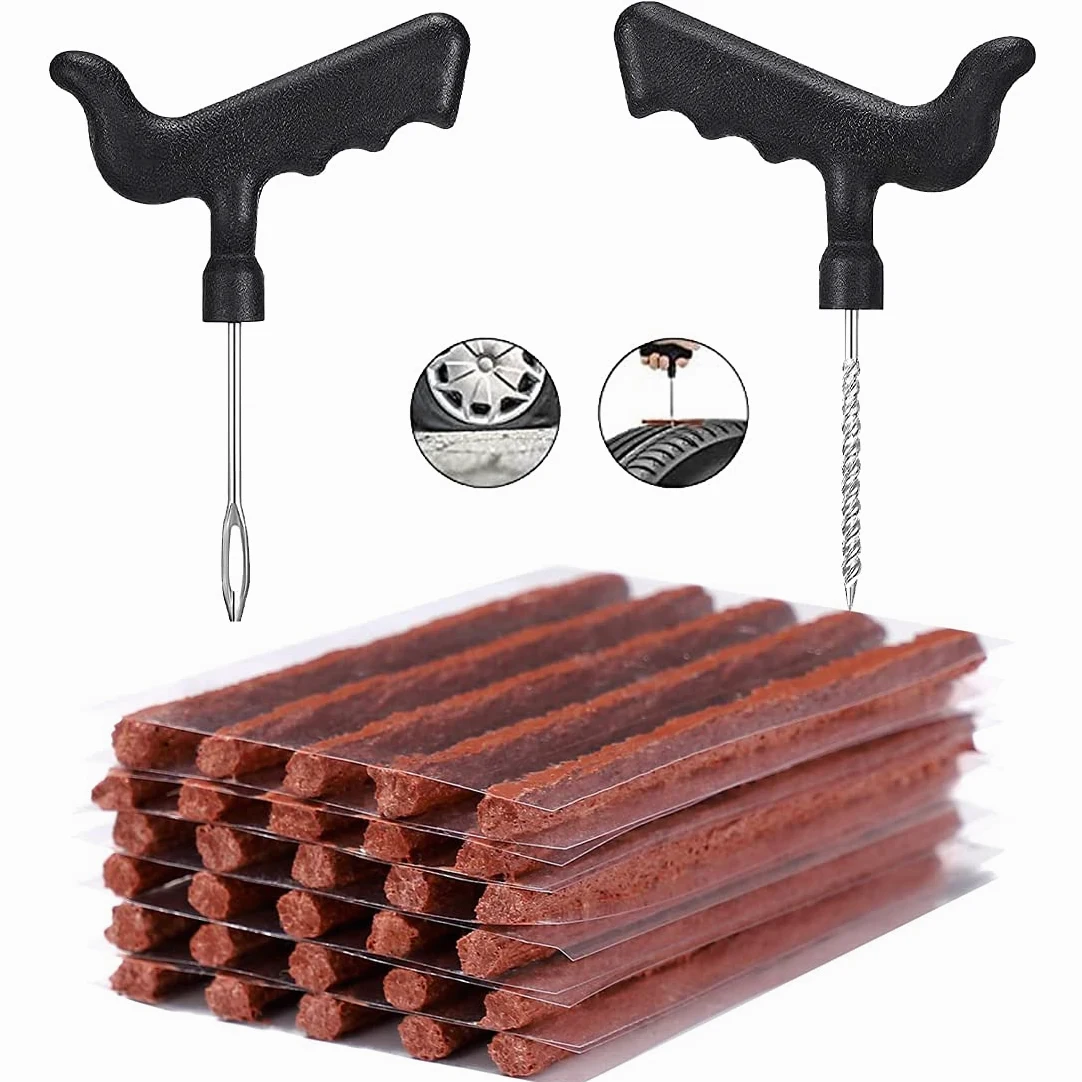 Juego de reparación de neumáticos de coche, juego de reparación de neumáticos, 32 piezas, herramienta de reparación de pinchazos, kit de reparación de pinchazos