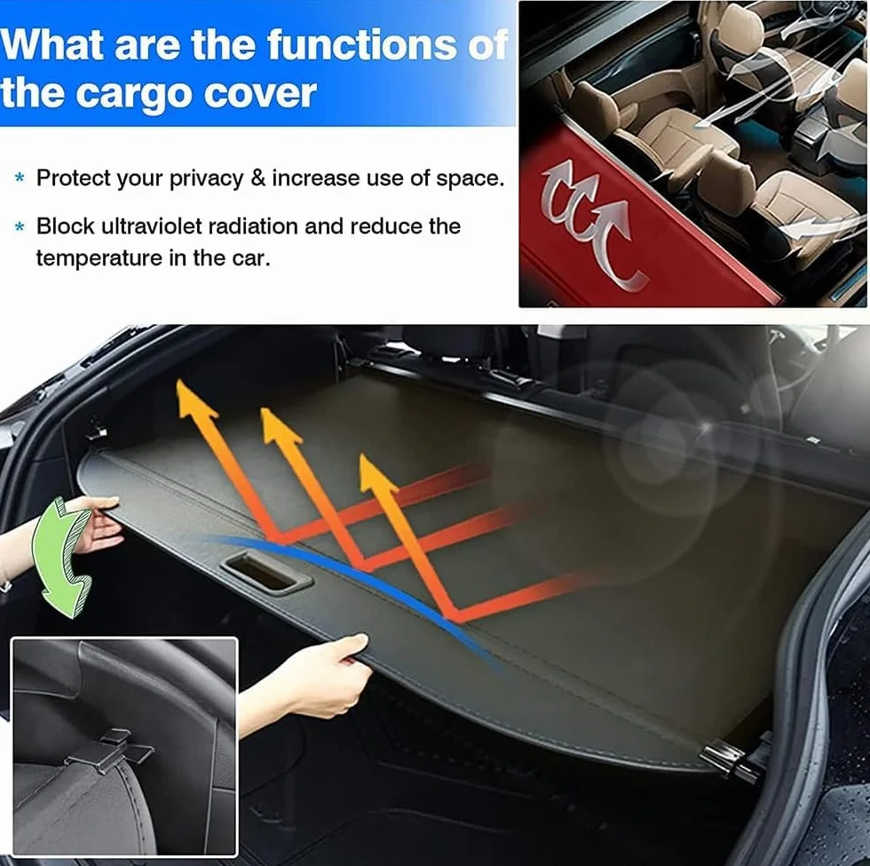 Coche Retráctil Maletero Trasero Estante Cortina para Hyundai Tucson 2021-2022, Cortina de privacidad Maletero Trasero de Coche