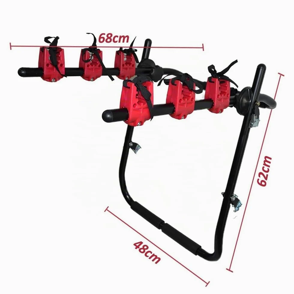 Portabicicletas para Montaje en Maletero, Soporte para 3 Bicicletas, portaequipajes Trasero para Coche de Alta Resistencia, Compatible con Camiones, SUV, minivans